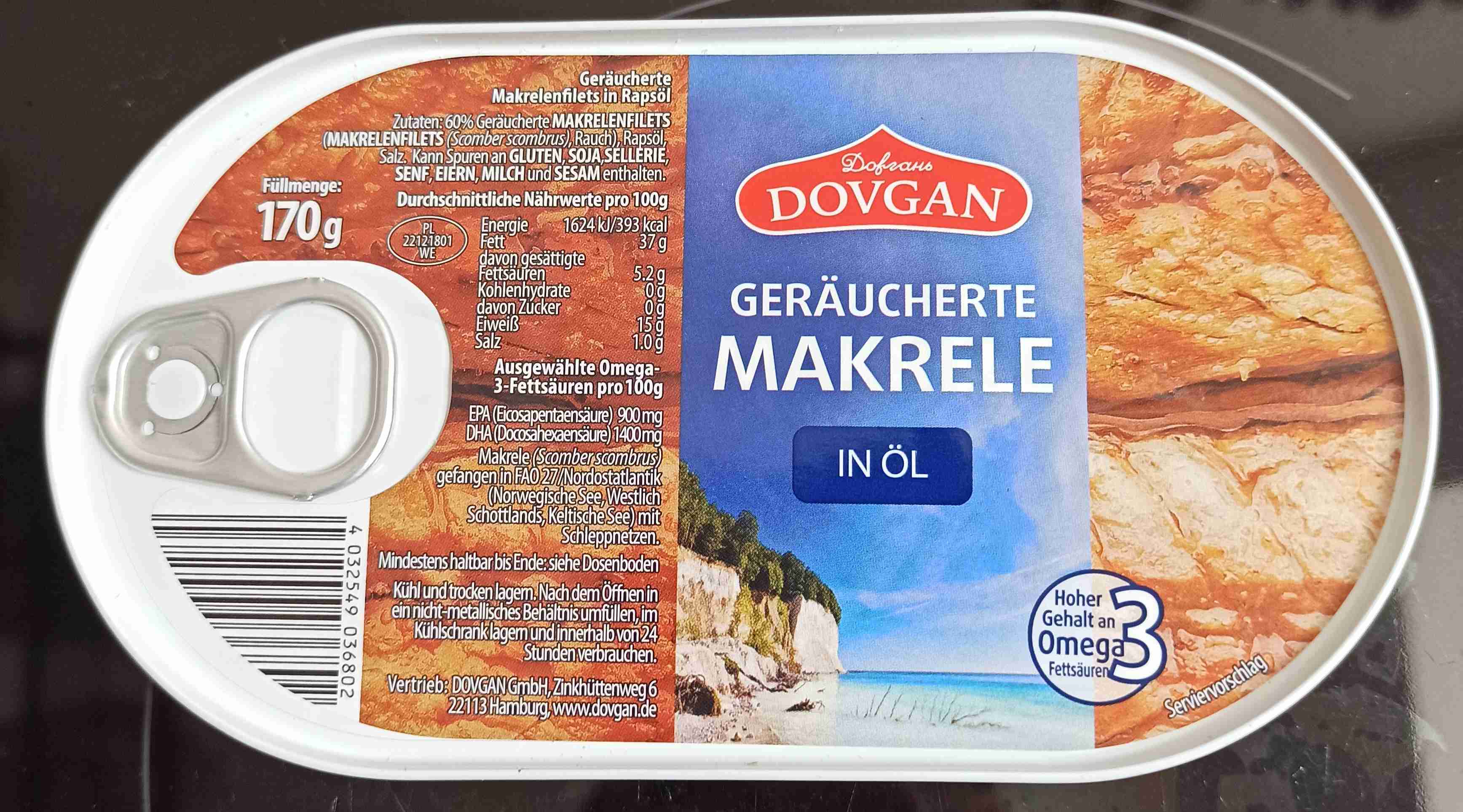 Geräucherte Makrele in Öl