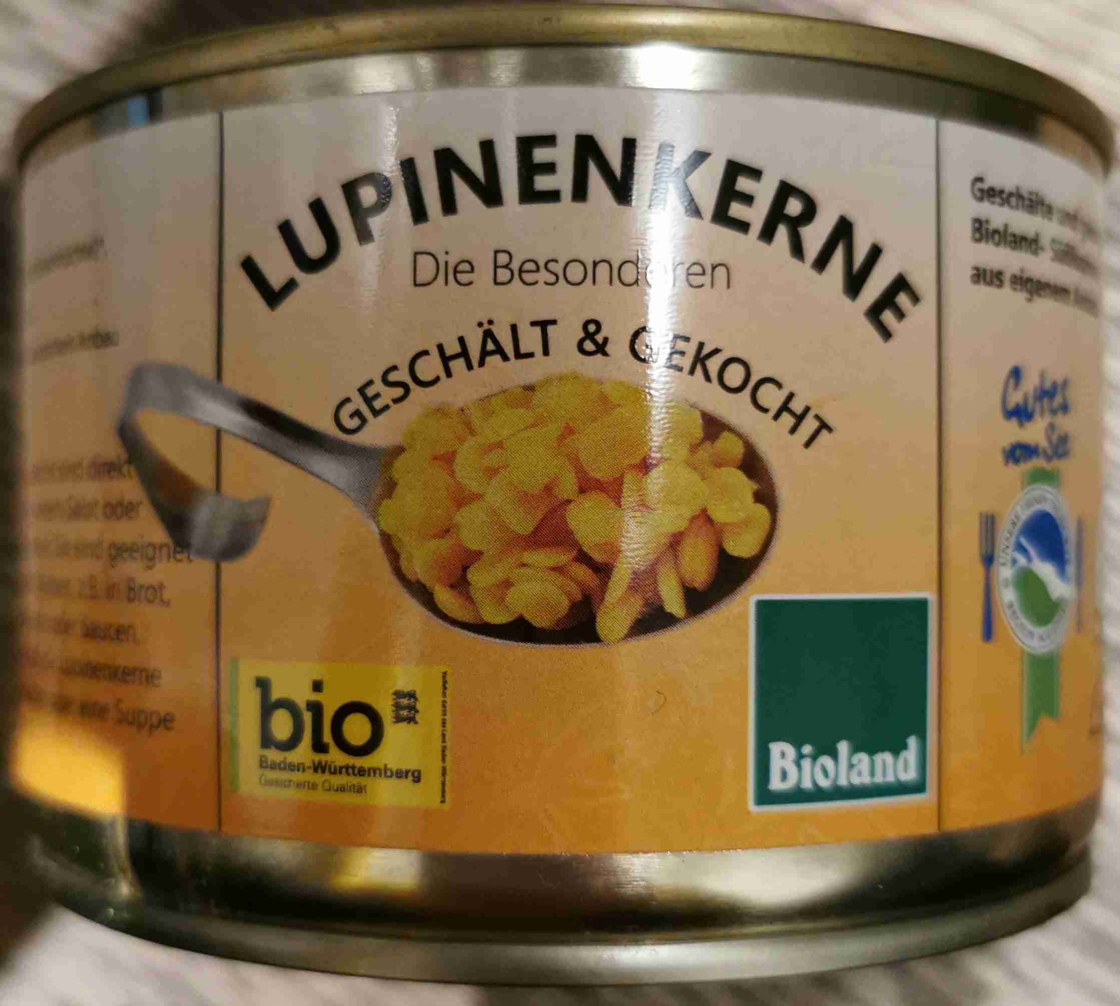Lupinenkerne geschält und gekocht