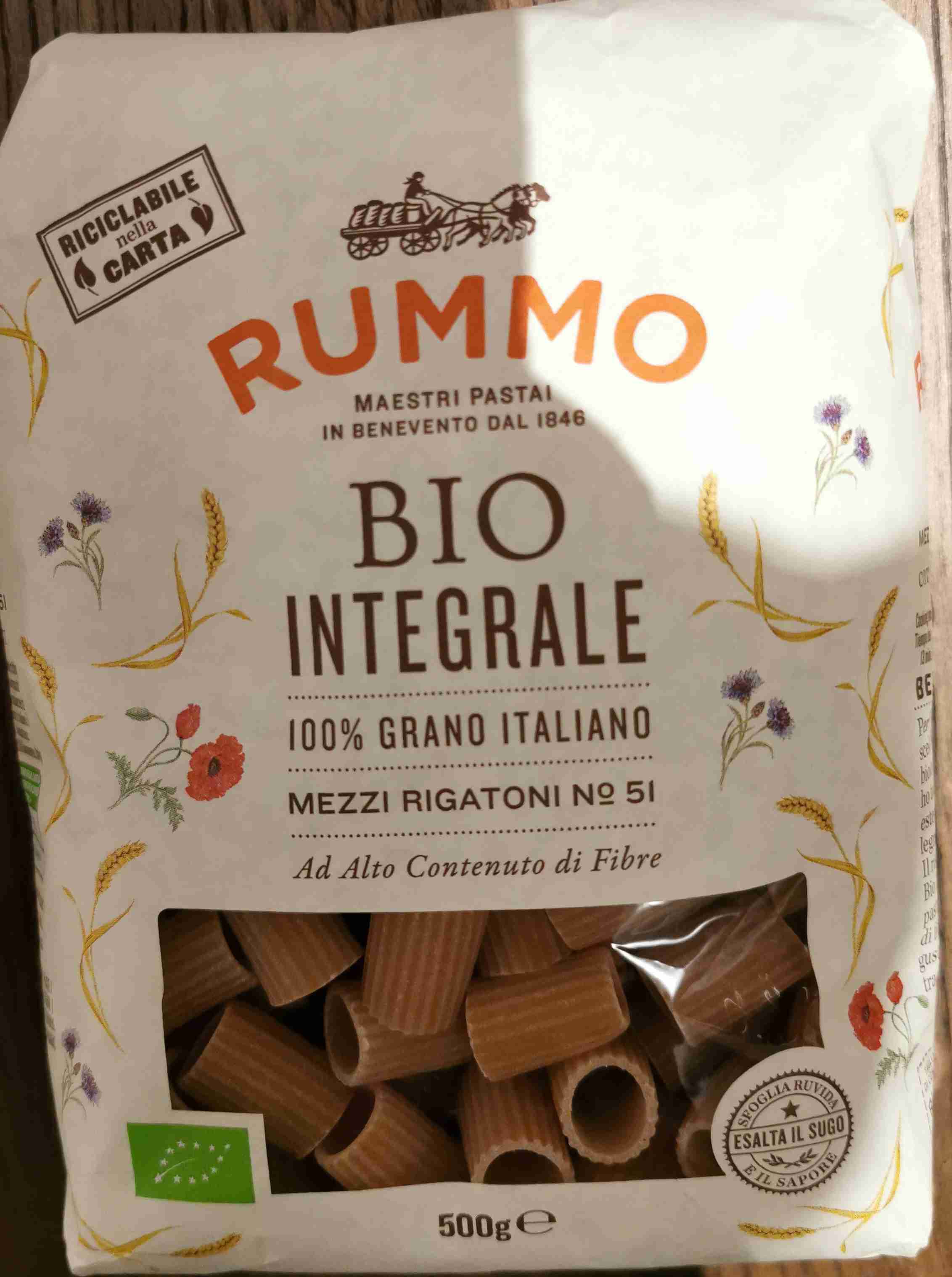 Bio Integrale Mezzi Rigatoni No 51