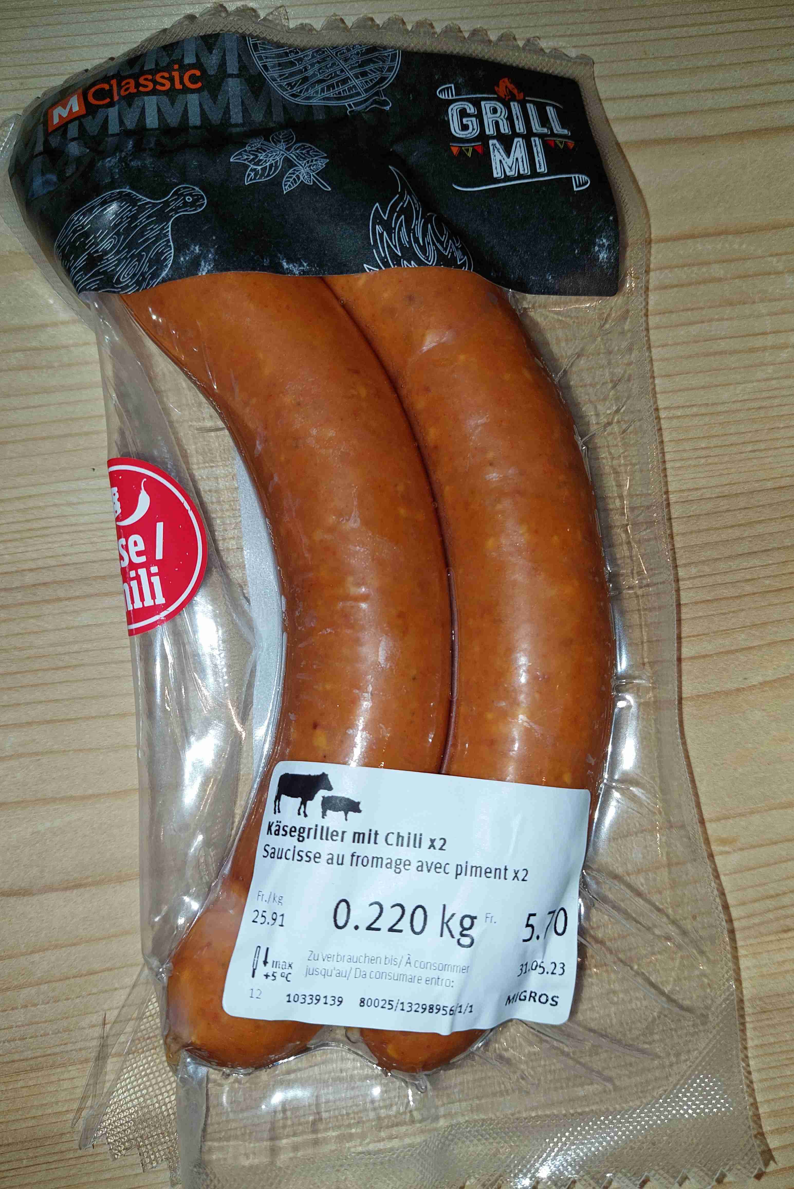 Käsegriller mit Chili