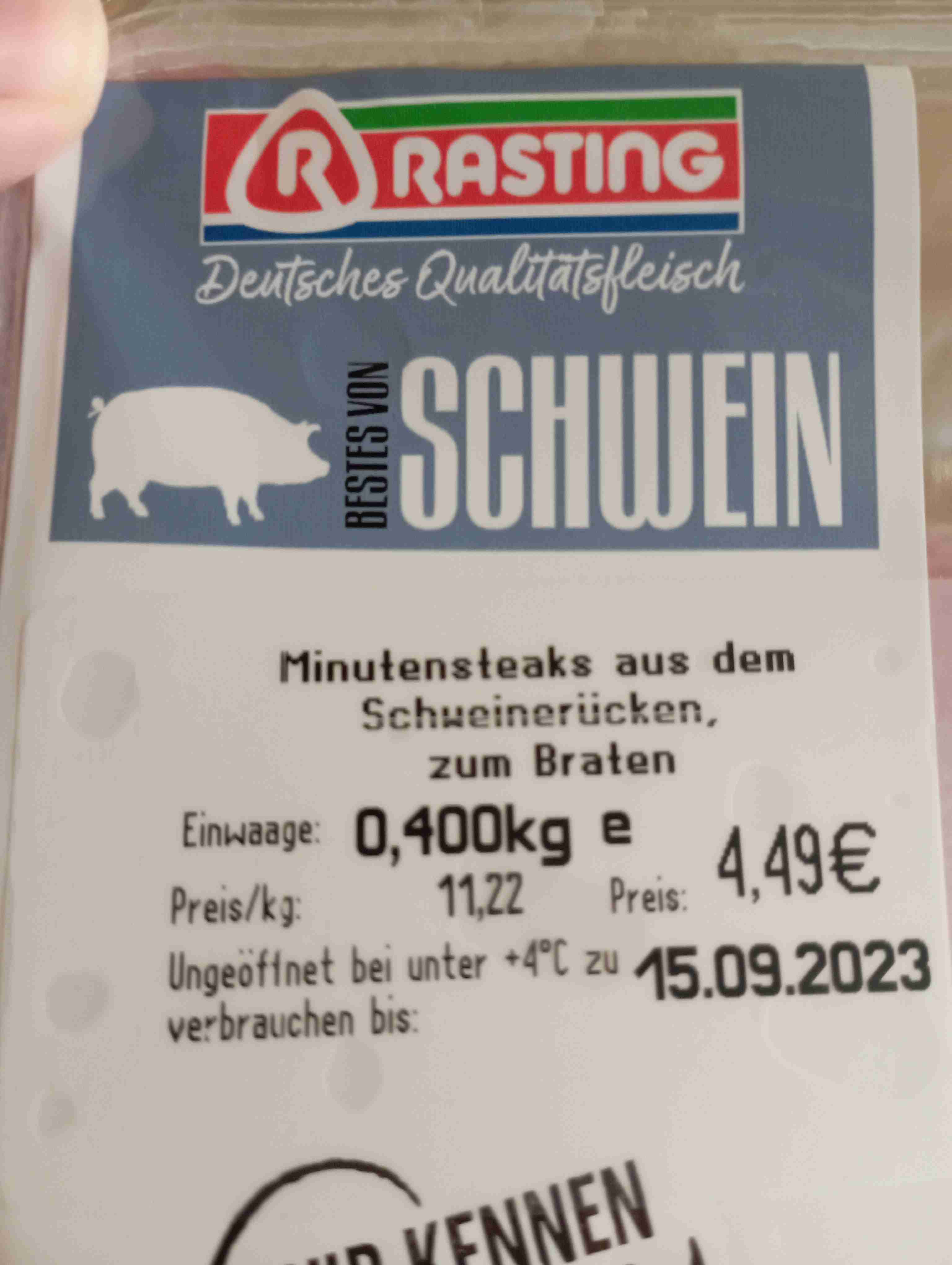 Minutensteaks aus dem Schweinerücken, zum Braten