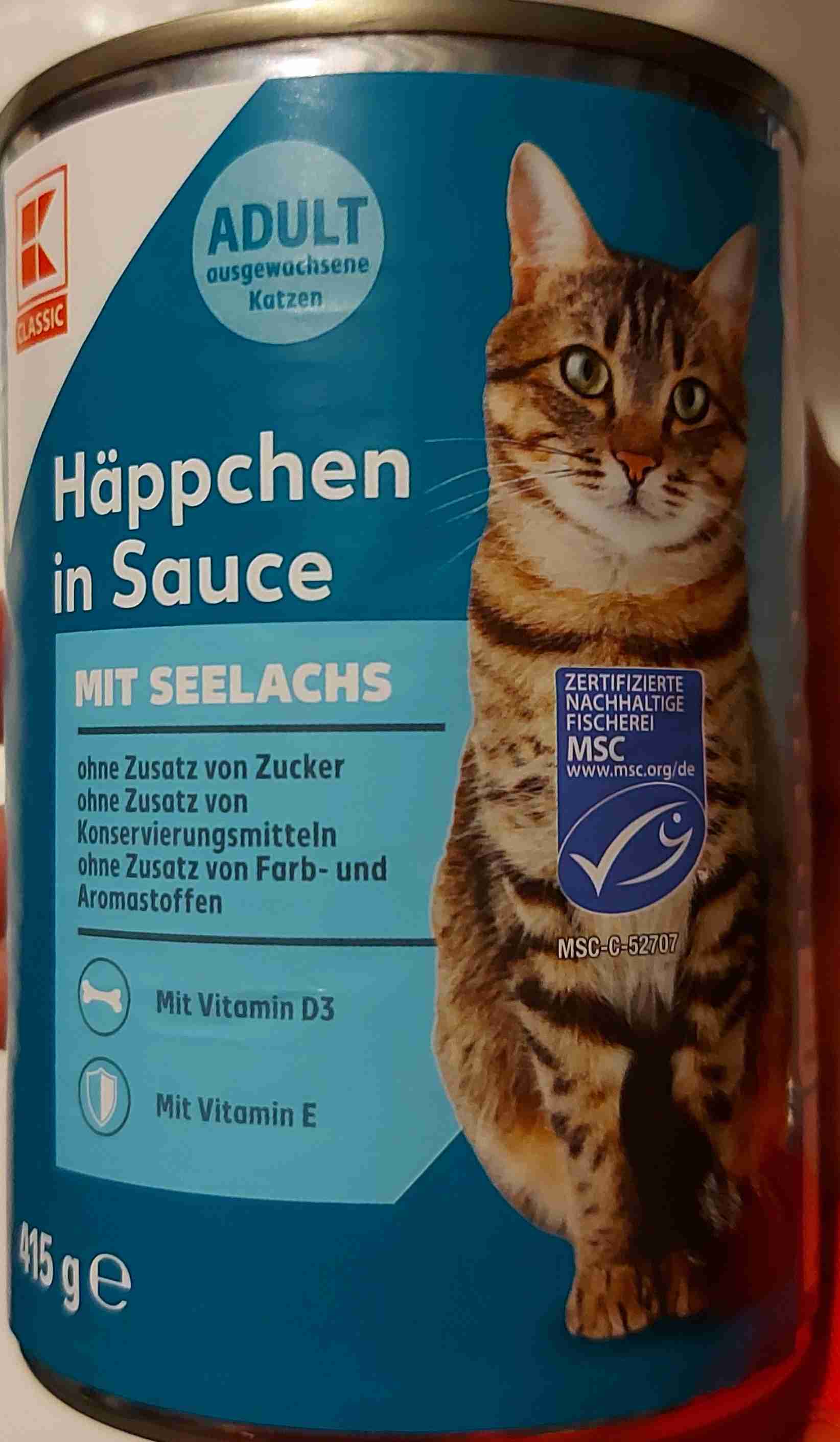Häppchen in Sauce mit Seelachs