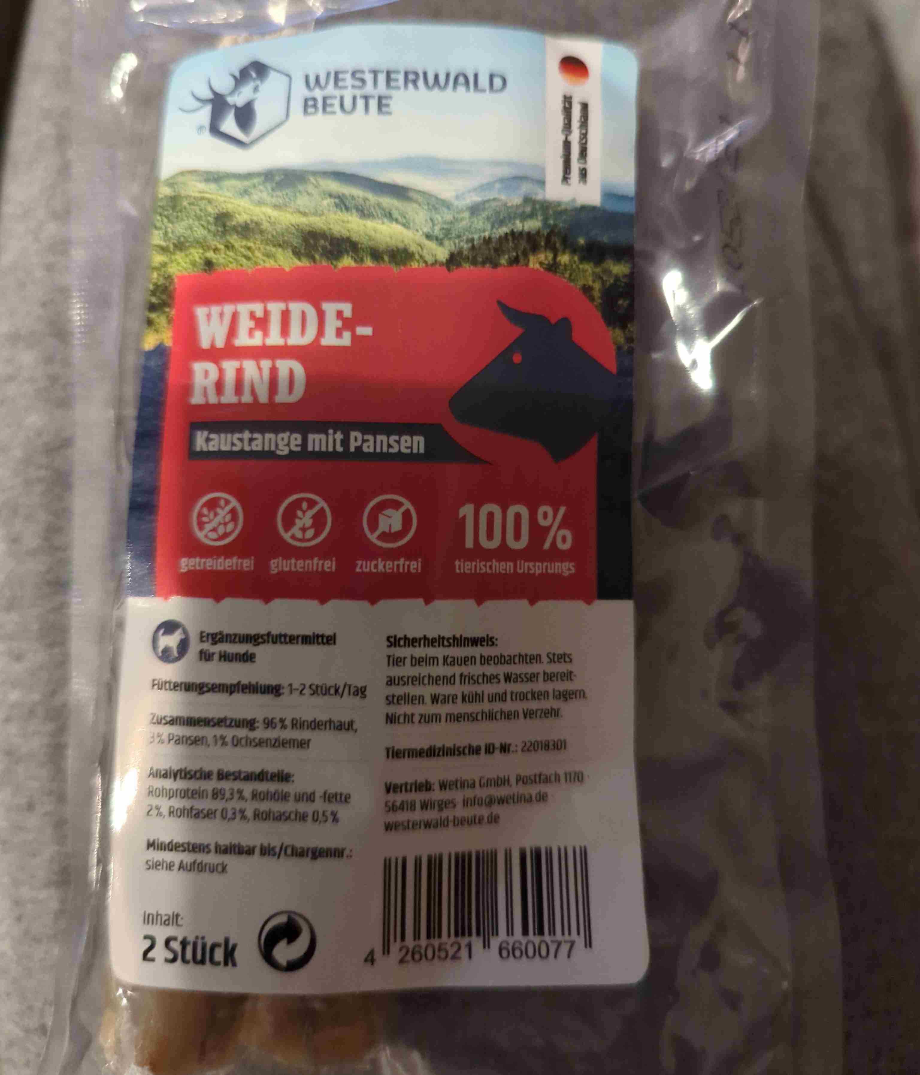 Weiderind Kaustange mit Pansen