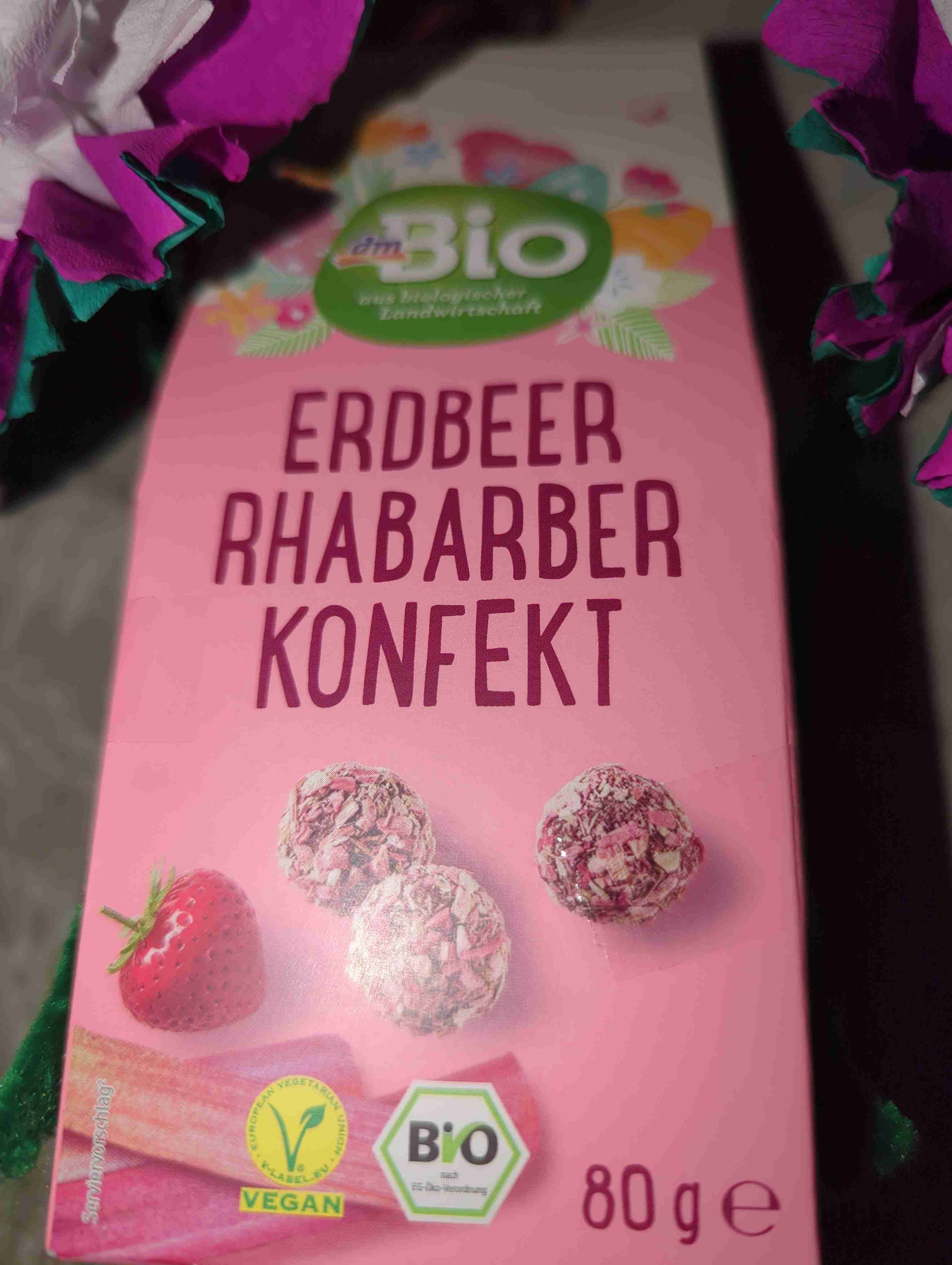 Erdbeer Rhabarber Konfekt, bio