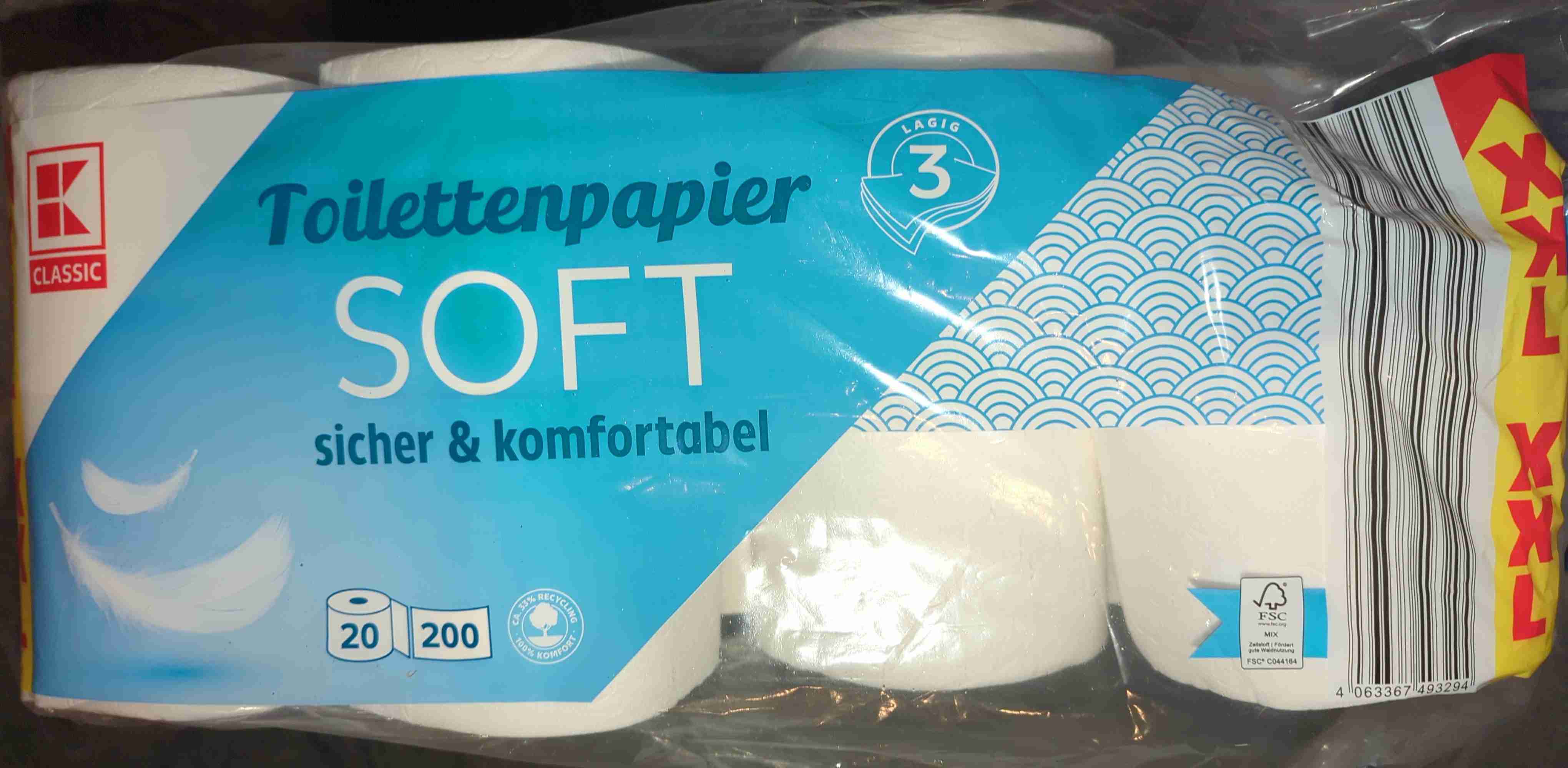 Toilettenpapier SOFT, 3lagig