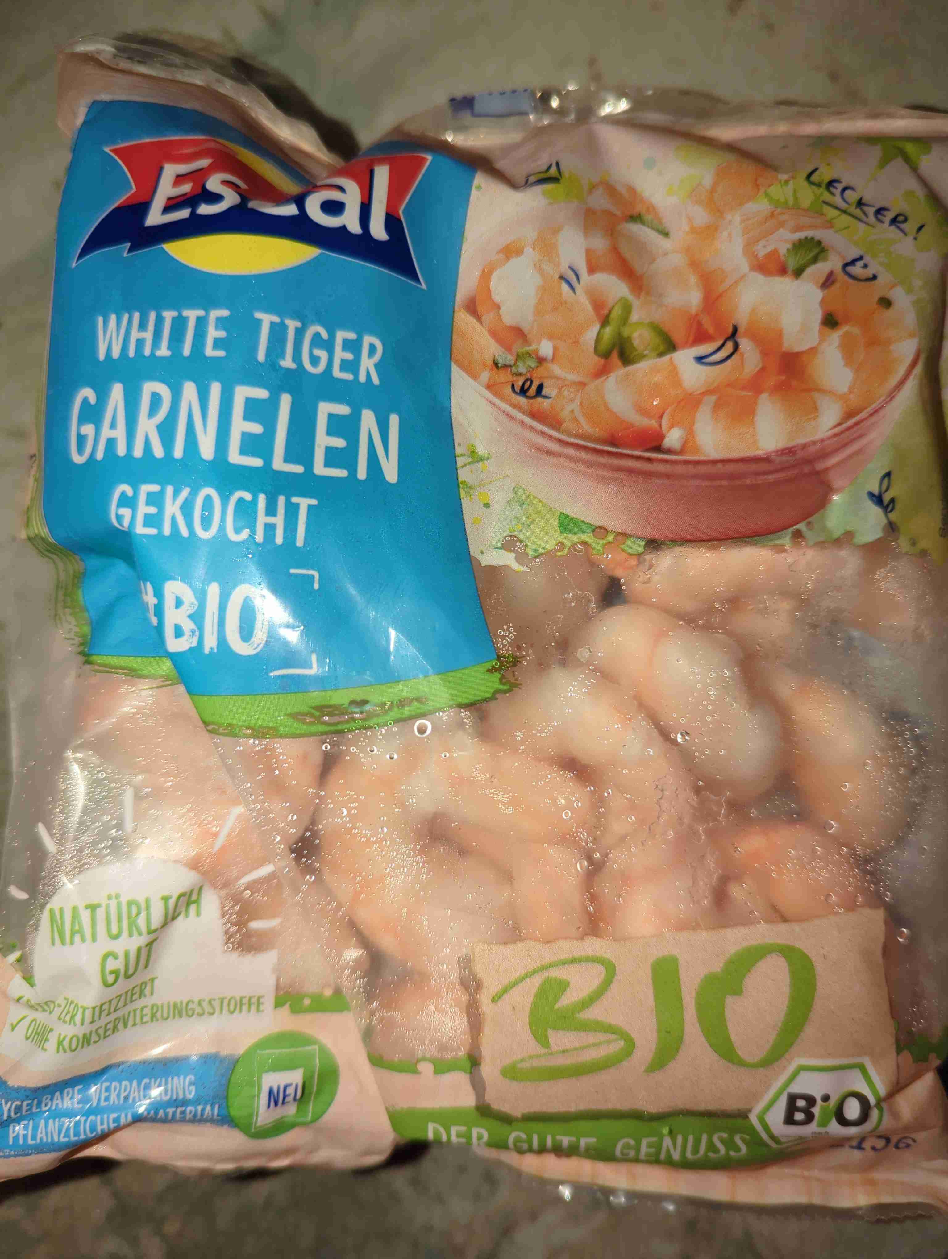 White Tiger Garnelen, gekocht, bio