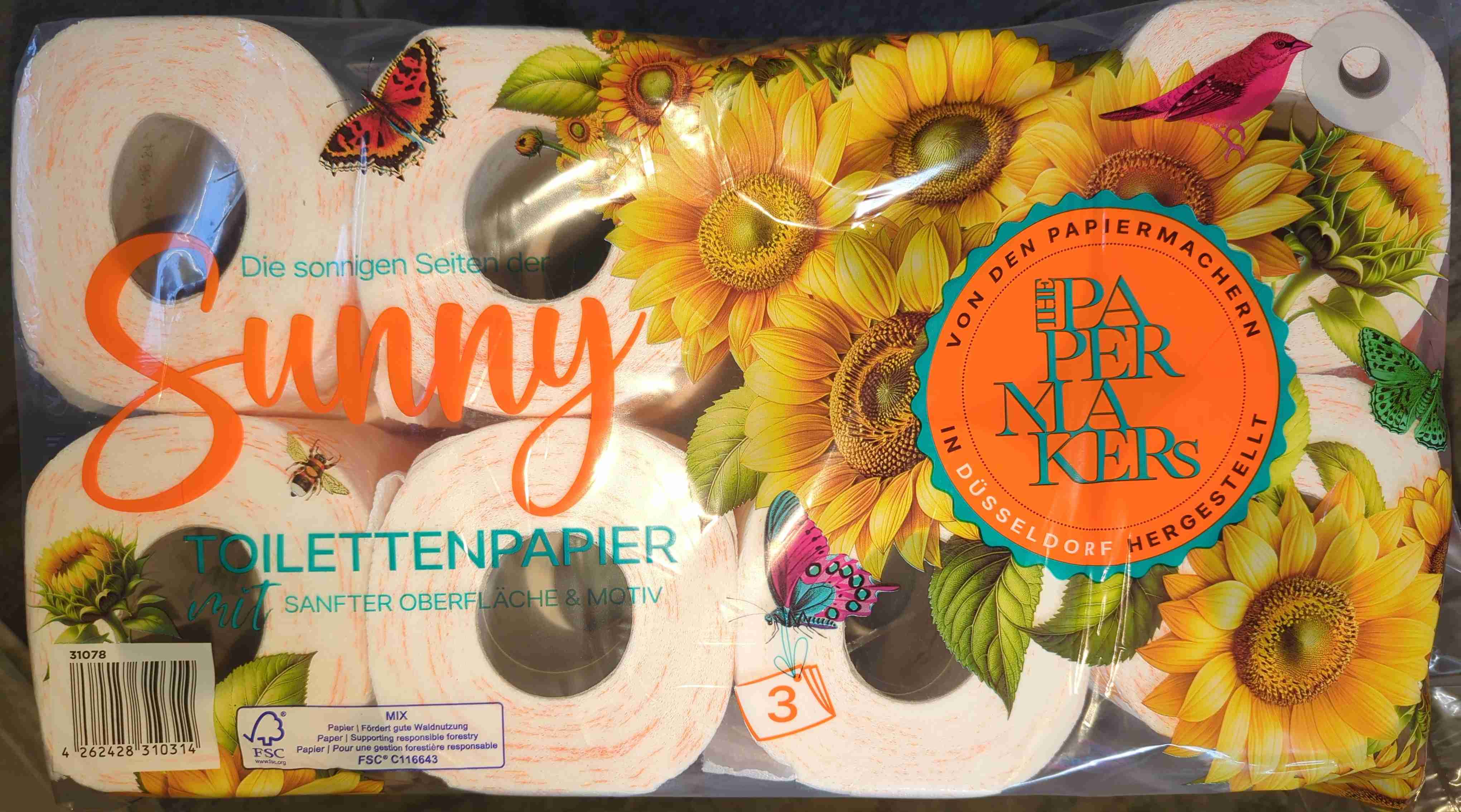 Sunny Toilettenpapier, mit sanfter Oberfläche & Motiv 