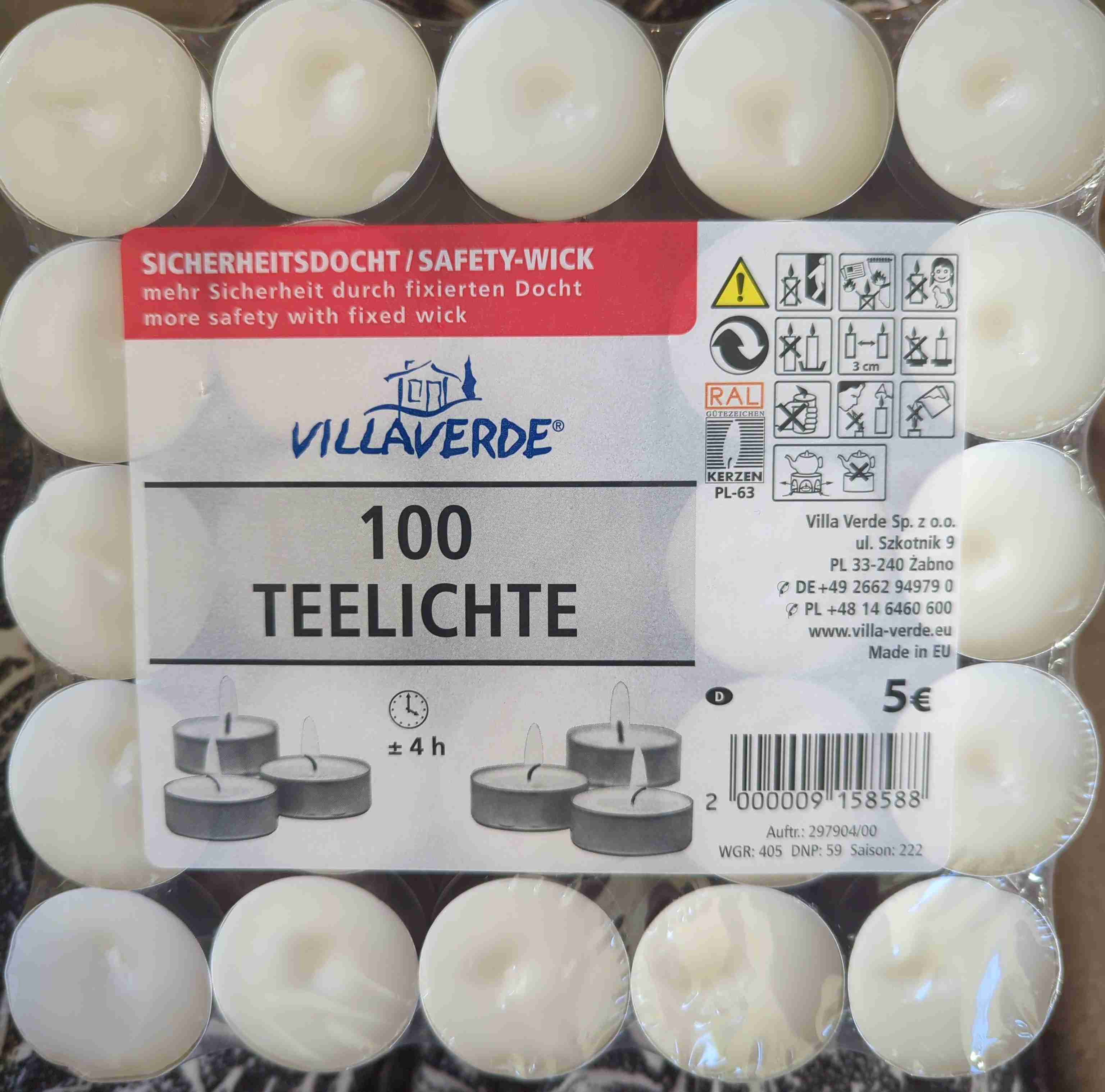 Teelichter, 4 Std. Brenndauer 
