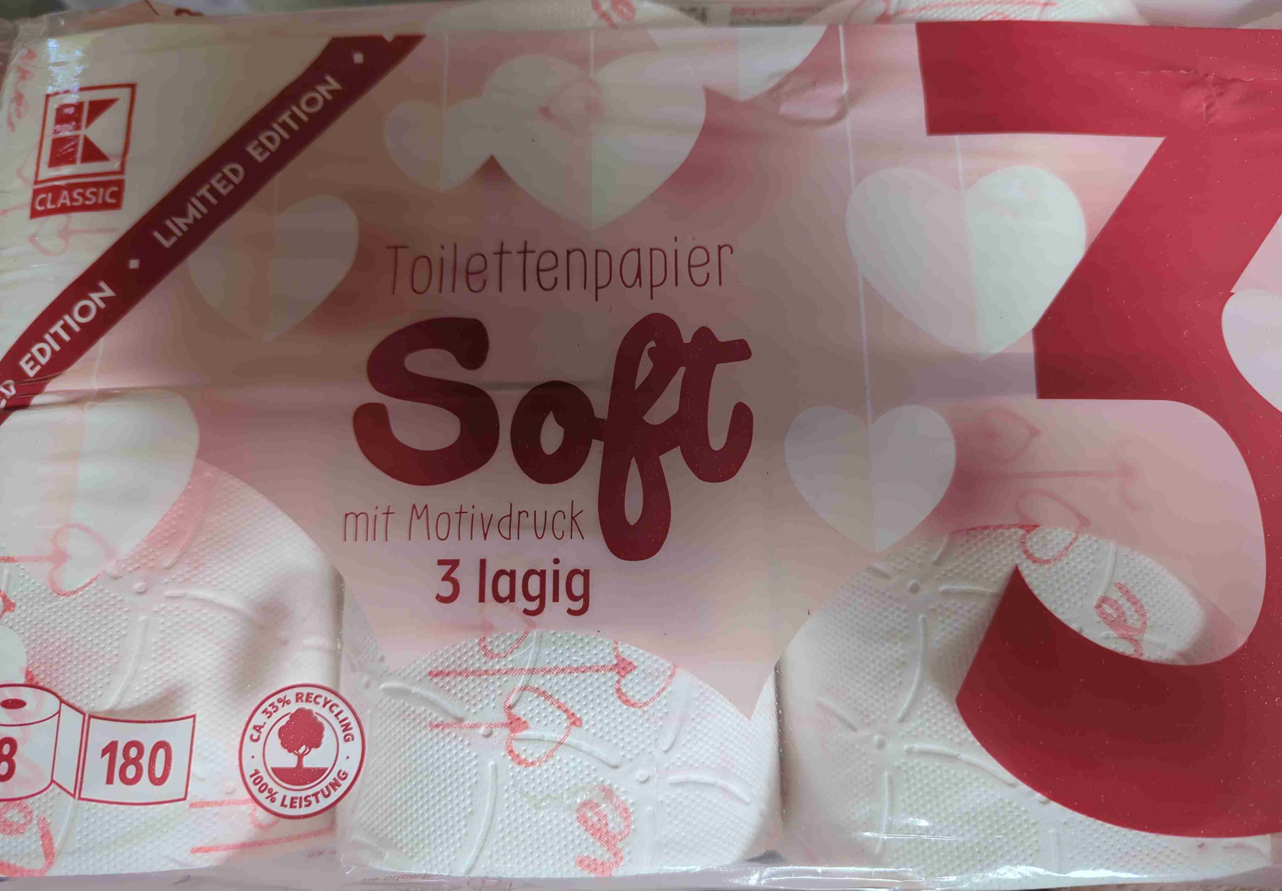 Toilettenpapier Soft, mit Motivdruck, 3lagig