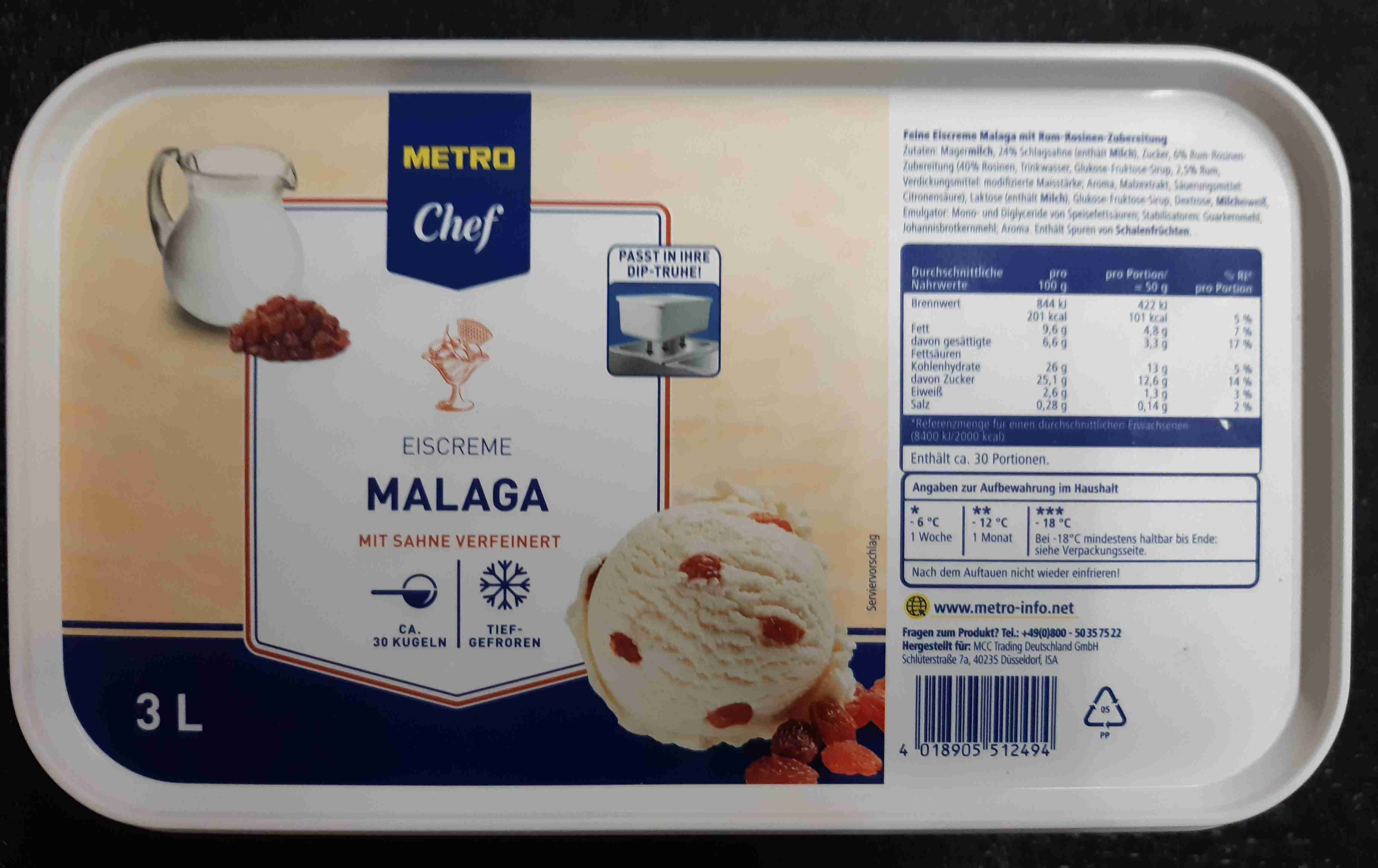Eiscreme Malaga