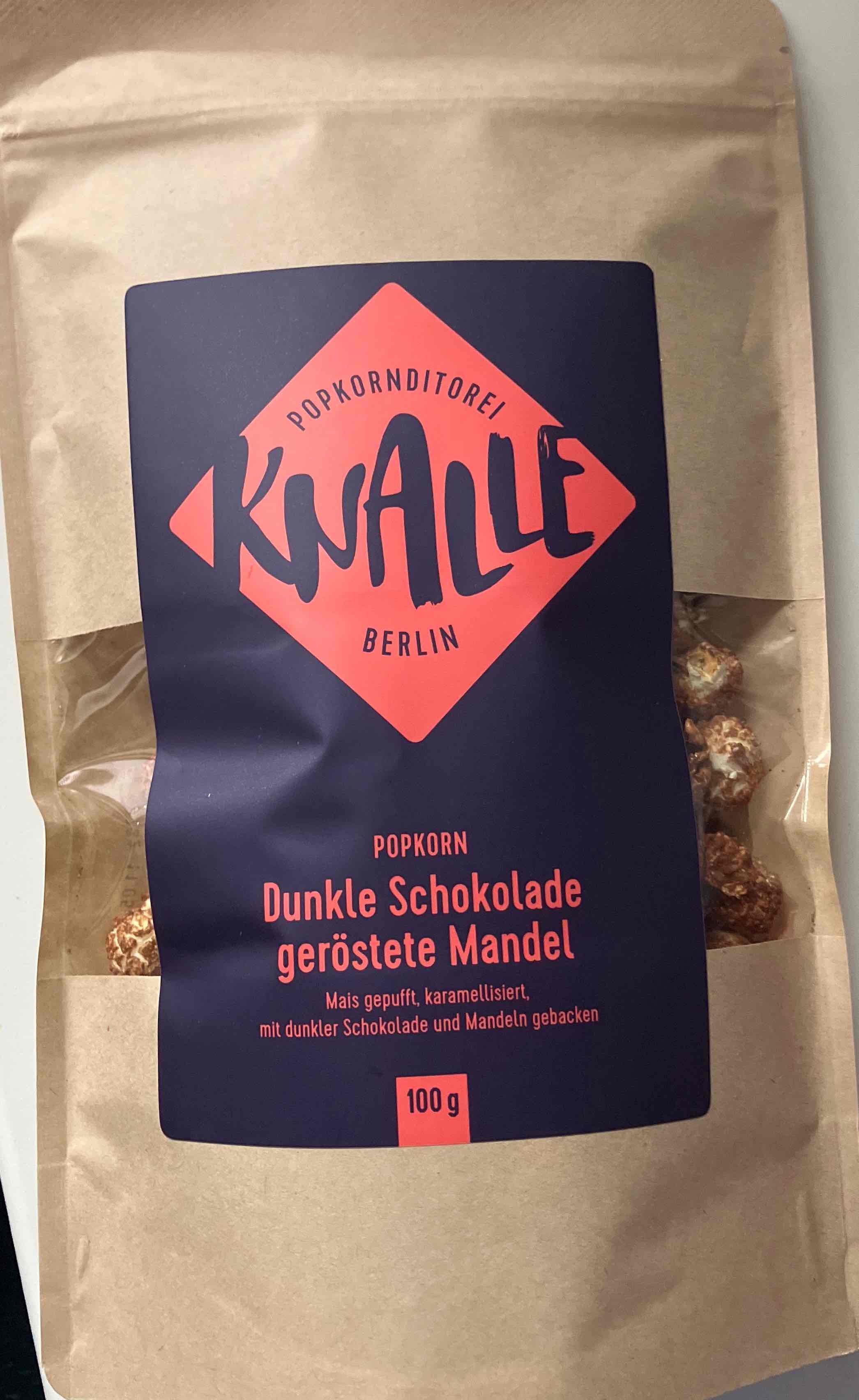 Popkorn Dunkle Schokolade gröstete Mandel