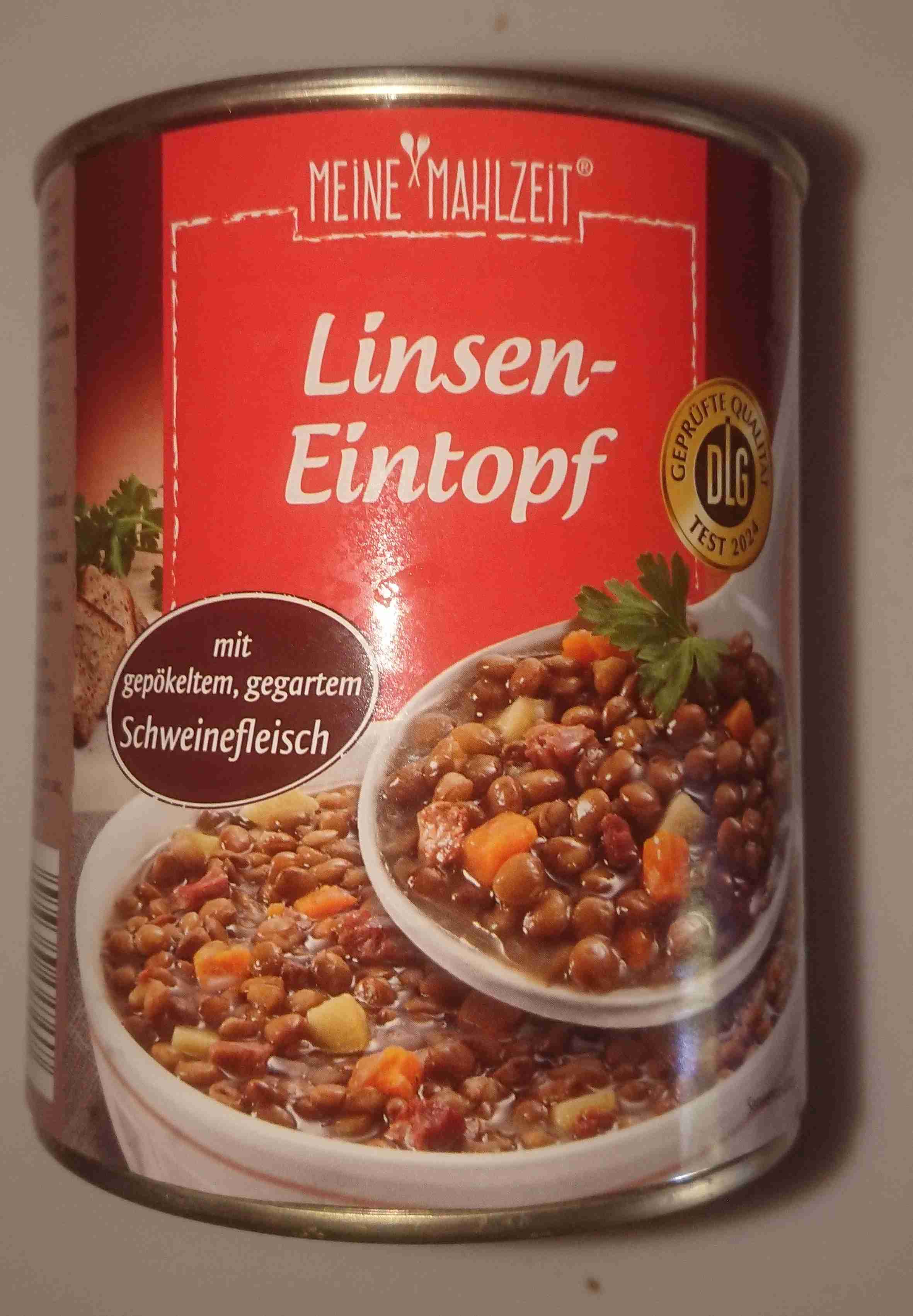 Linsen-Eintopf mit gepökeltem, gegartem Schweinefleisch