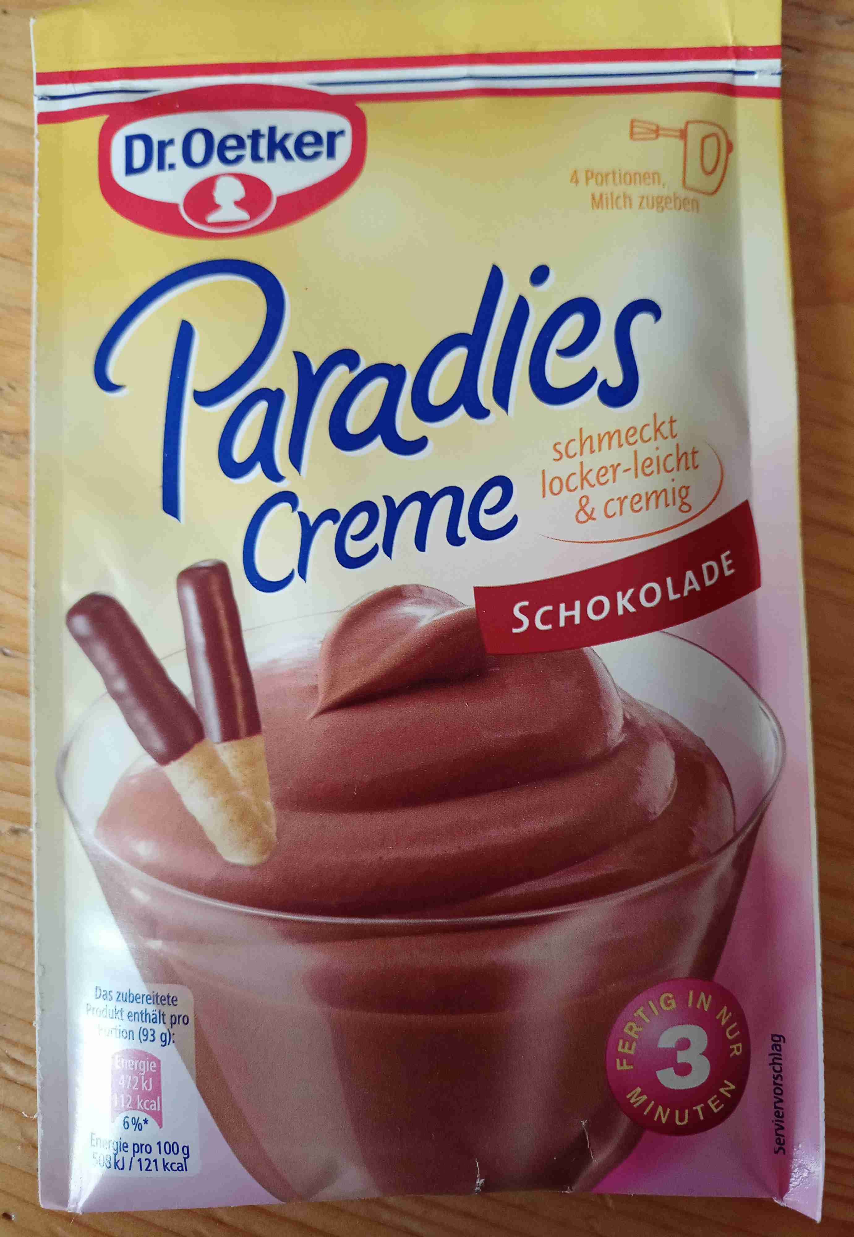 Paradies Creme, Schokolade