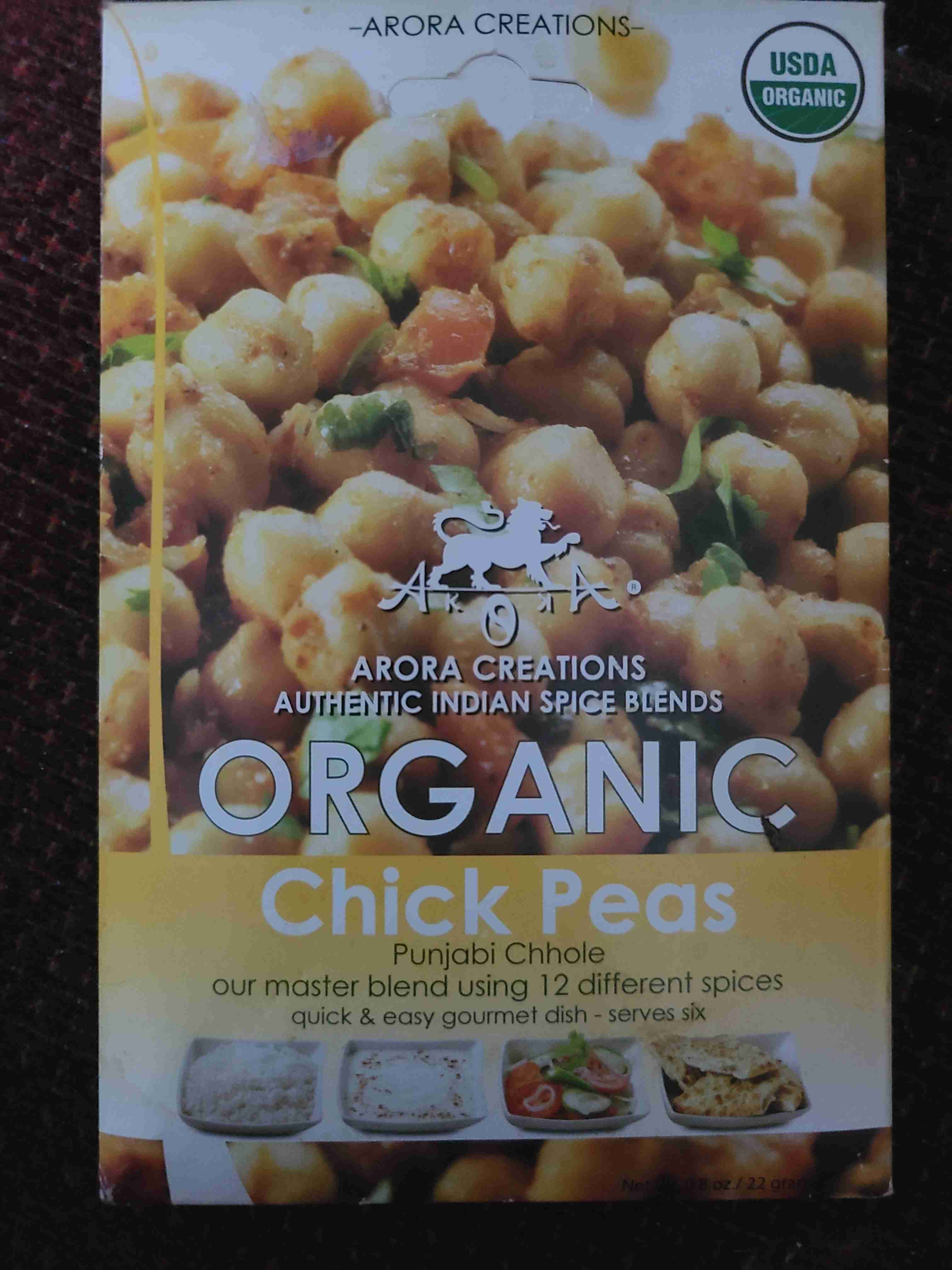 Organic Chick Peas Punjabi Chhhole Indian spice blend