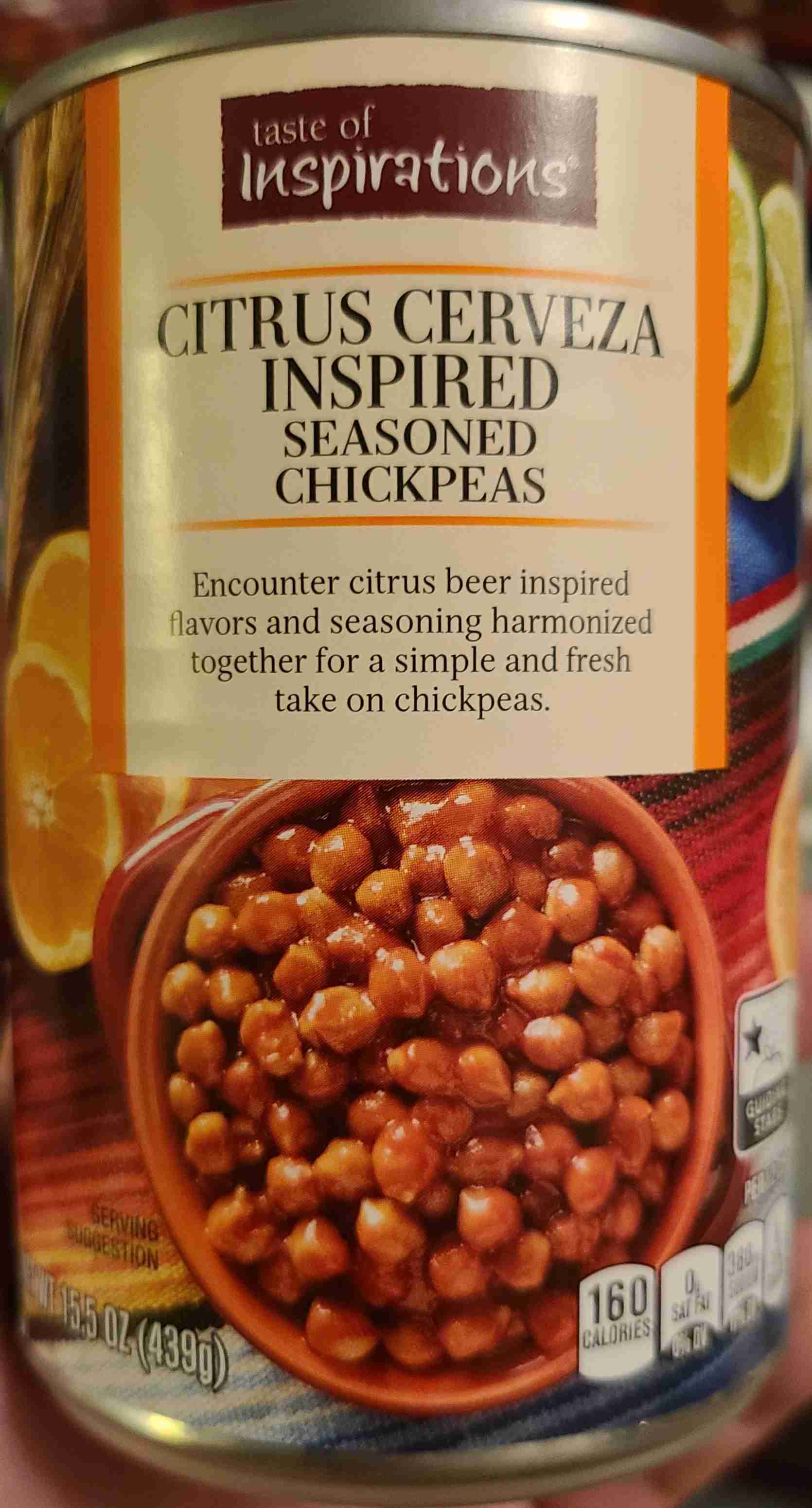 Citrus Cerveza inspired seasoned chickpeas