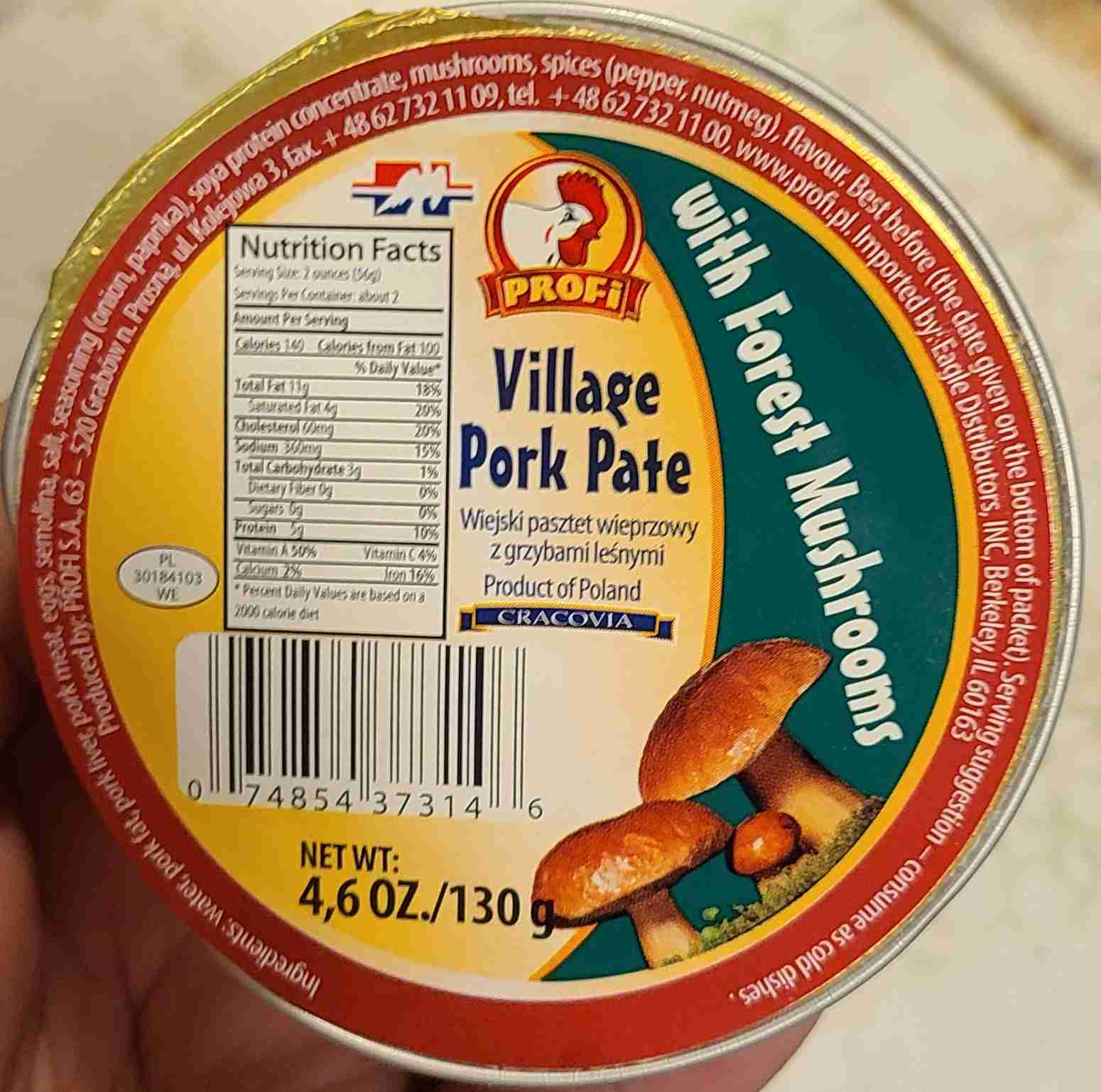Village pork pate with forest mushrooms