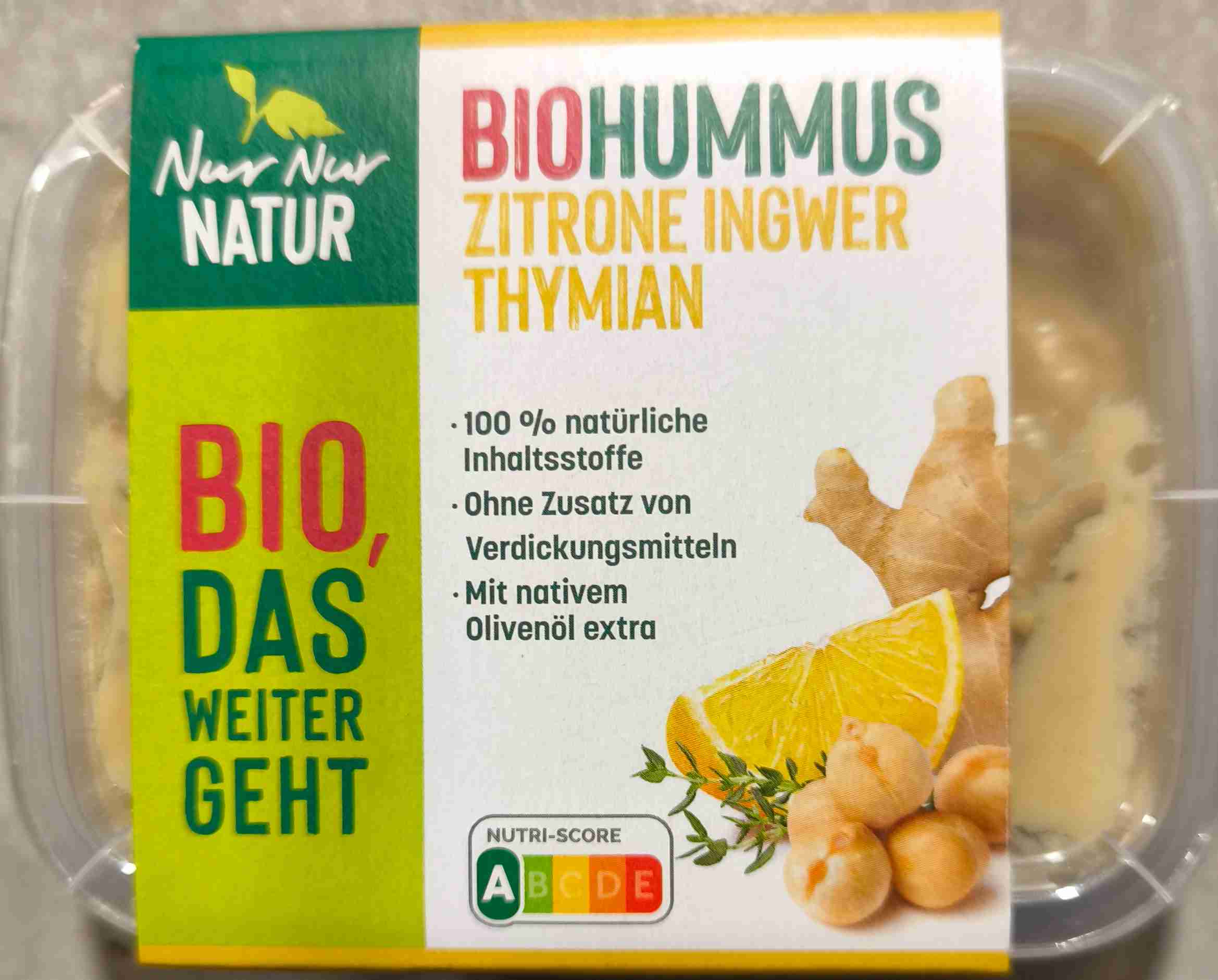 BioHummus Zitrone Ingwer Thymian 
