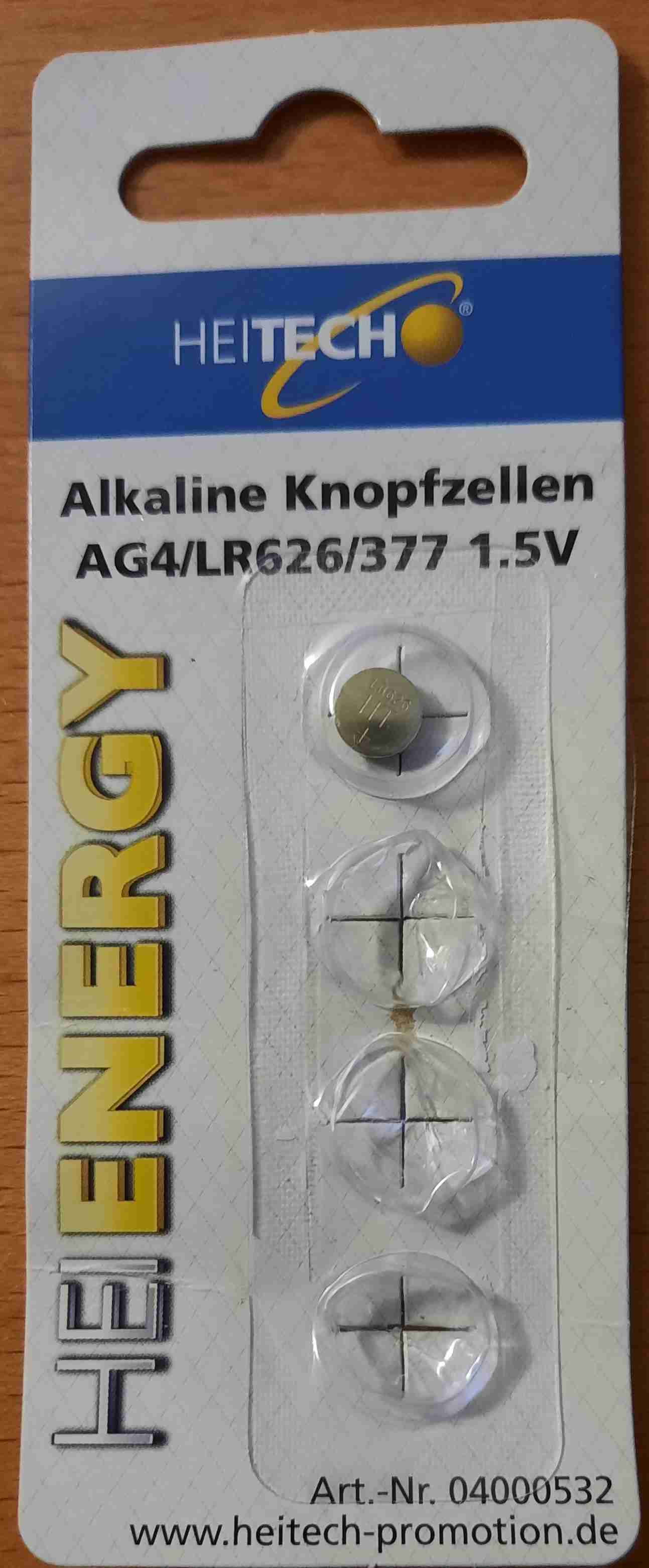 Alkaline Knopfzelle AG4/LR626/377 1,5V