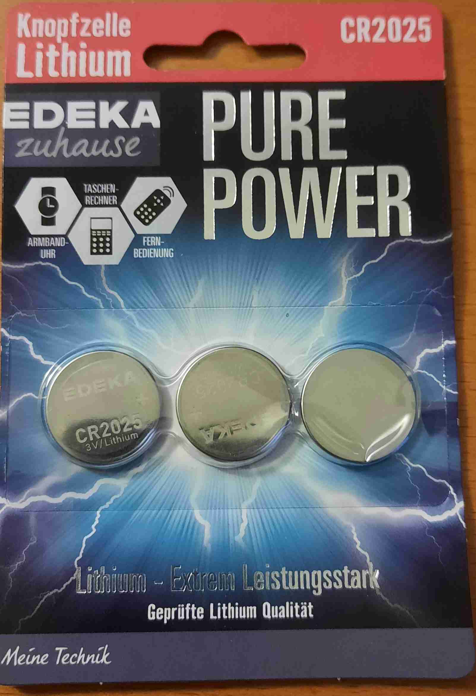Pure Power CR2025 Knopfzelle