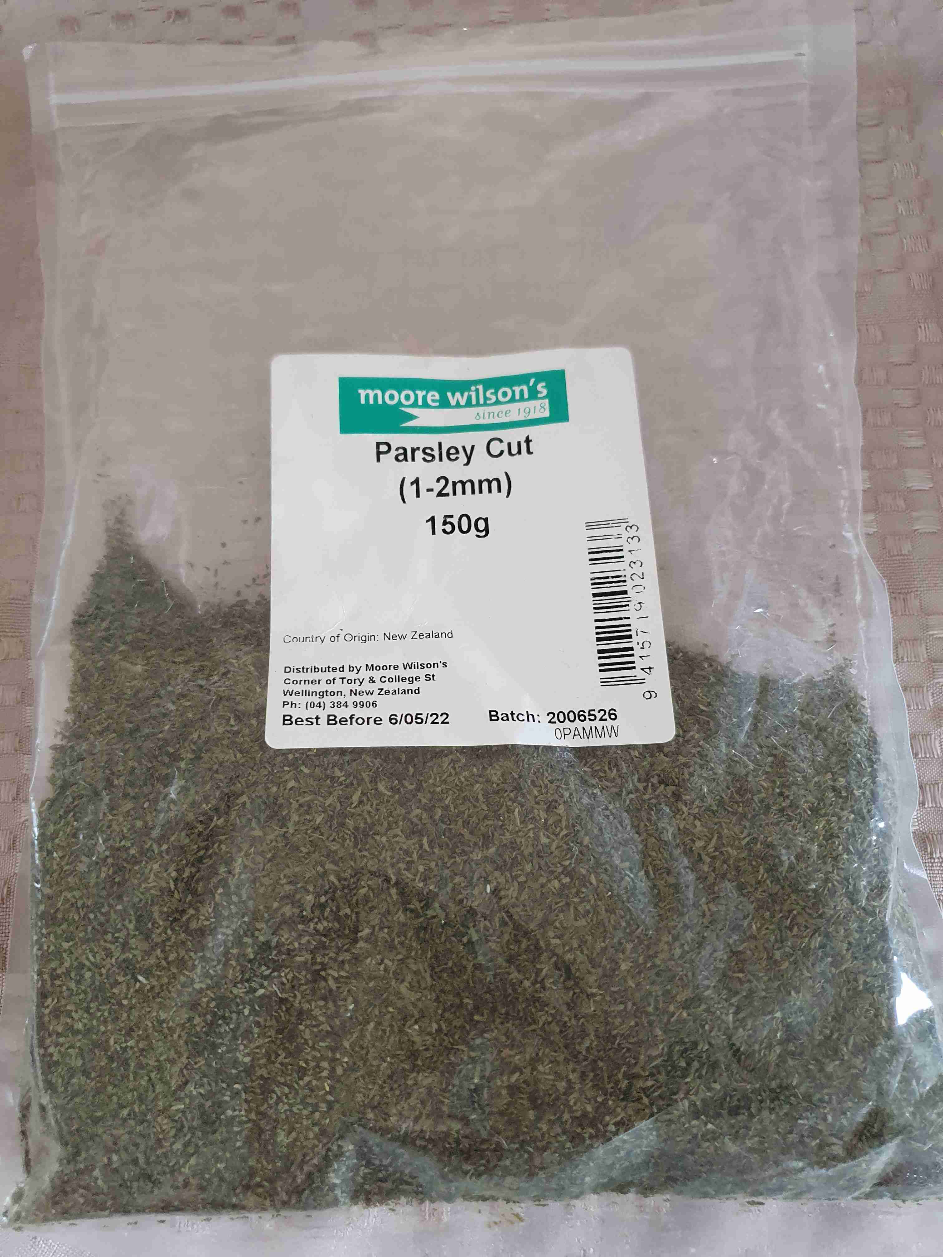 Parsley cut 