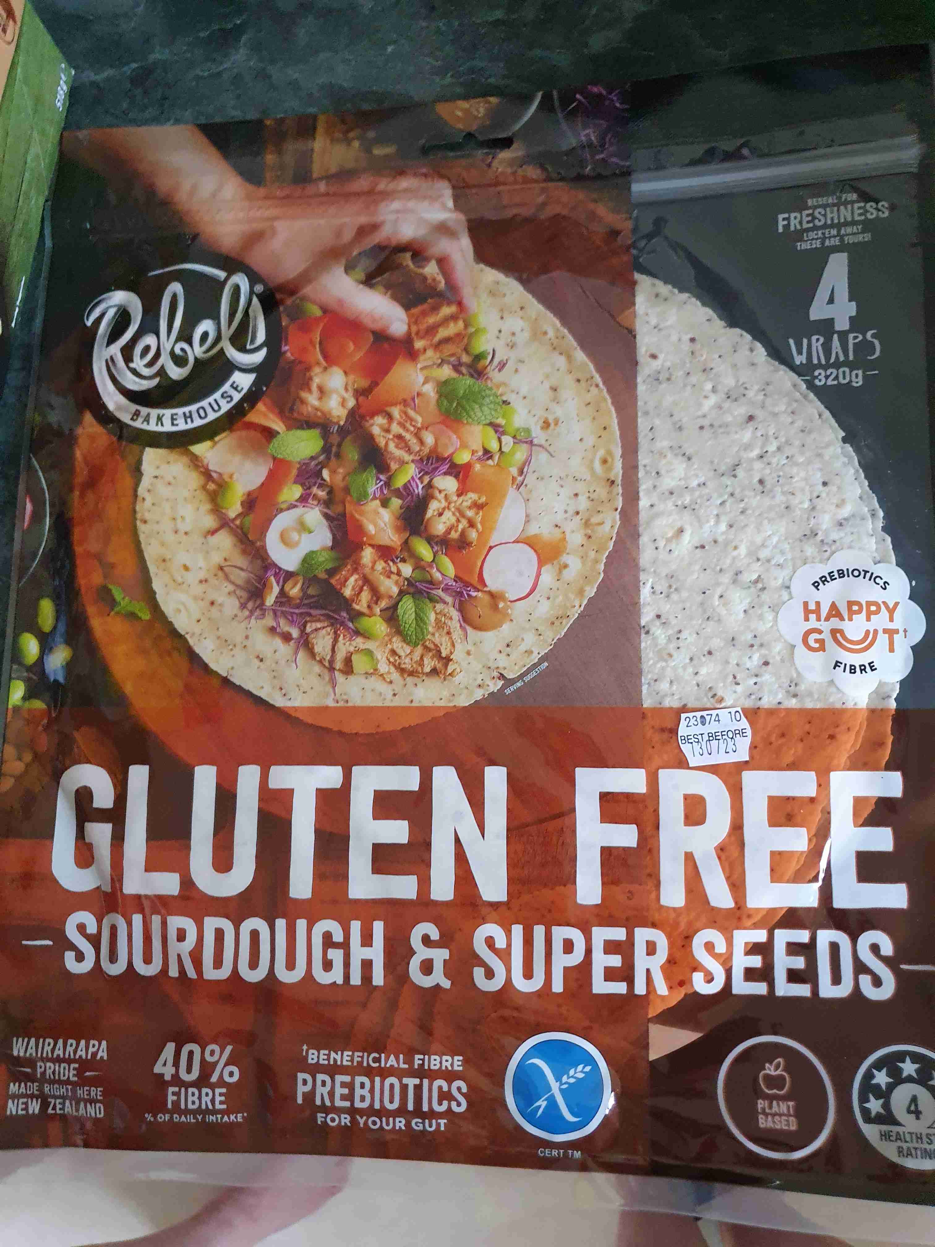 GF sourdoug and seeds wraps