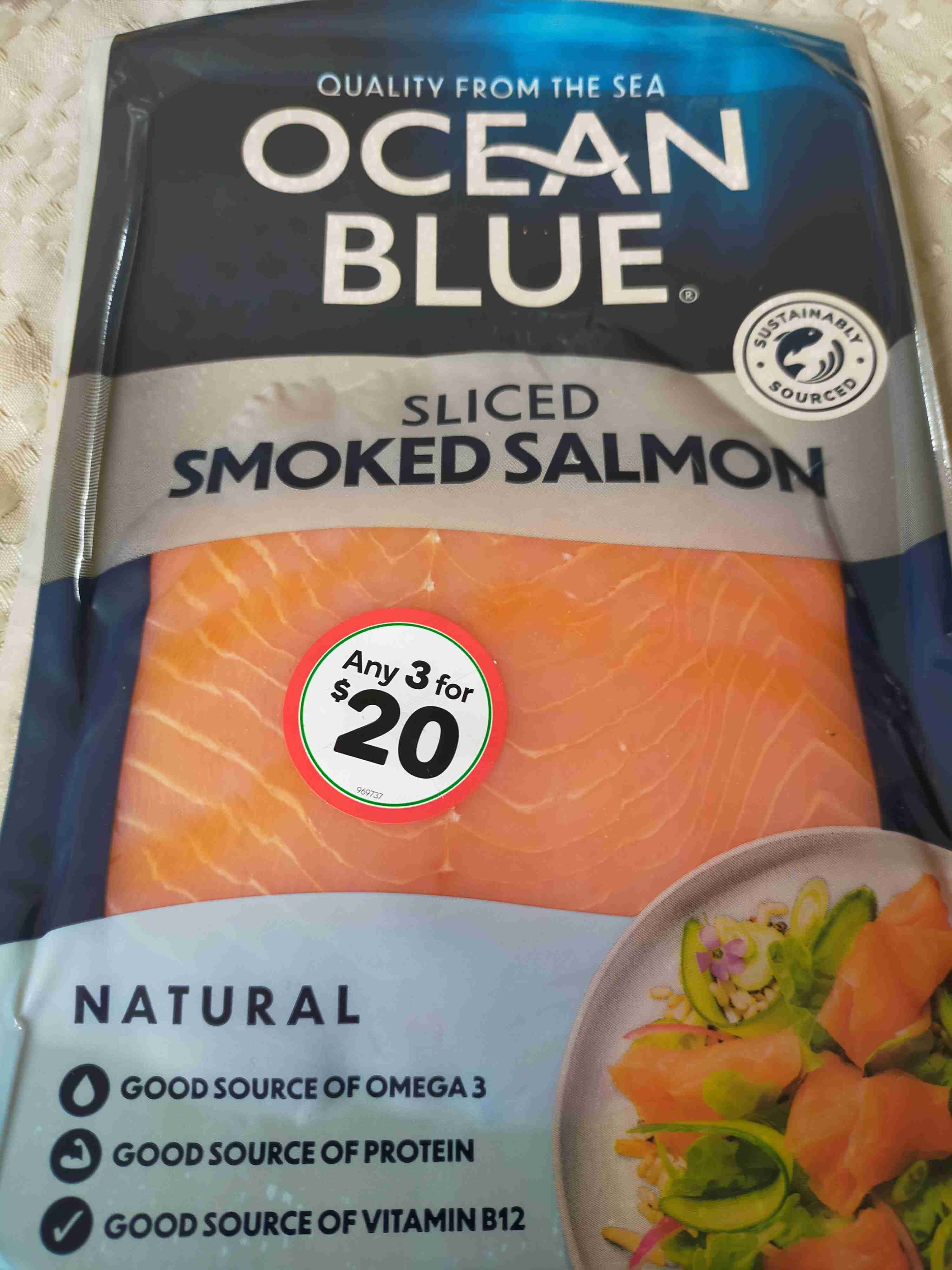 Sliced smoked salmon