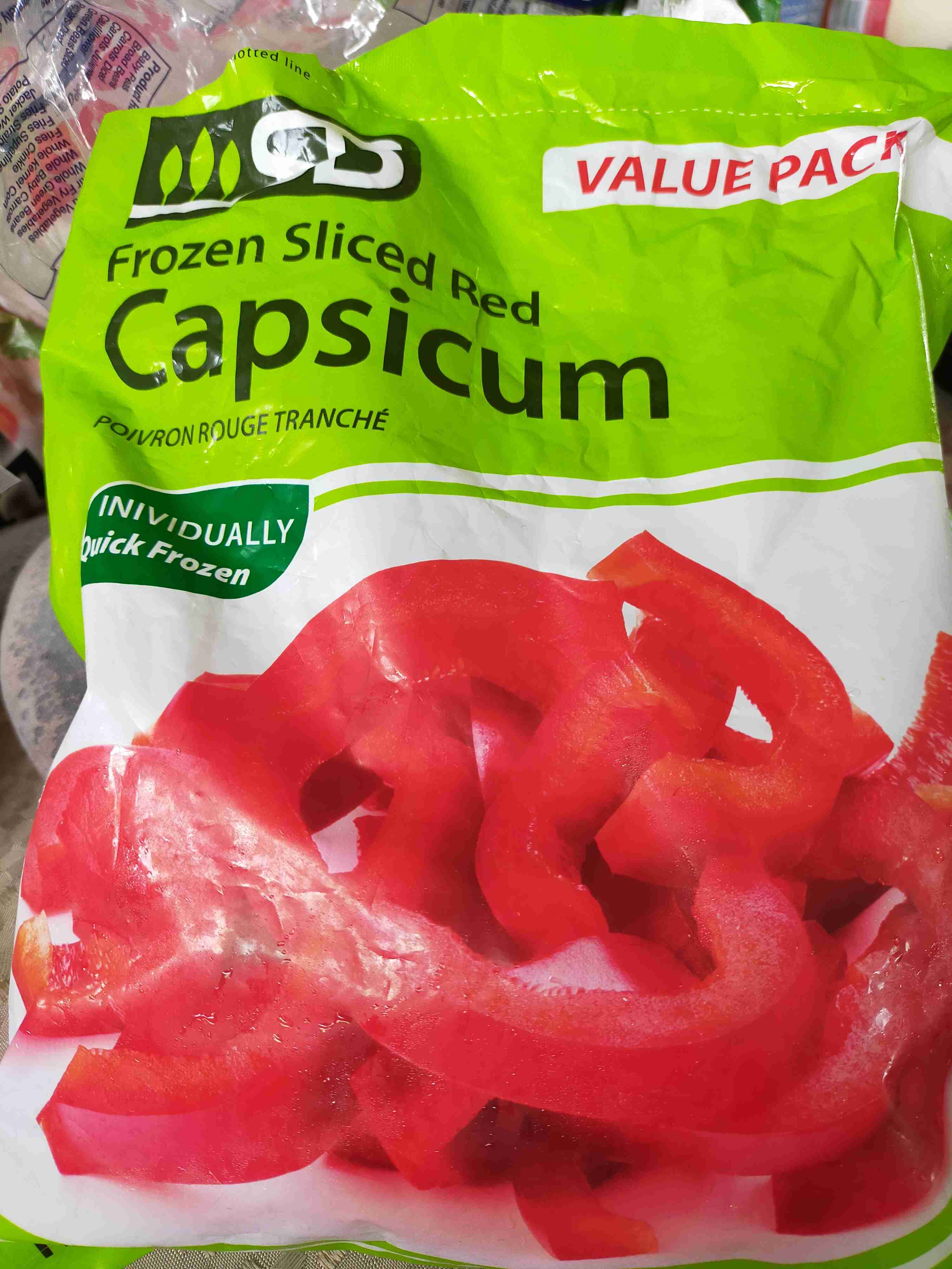 Frozen red capsicum