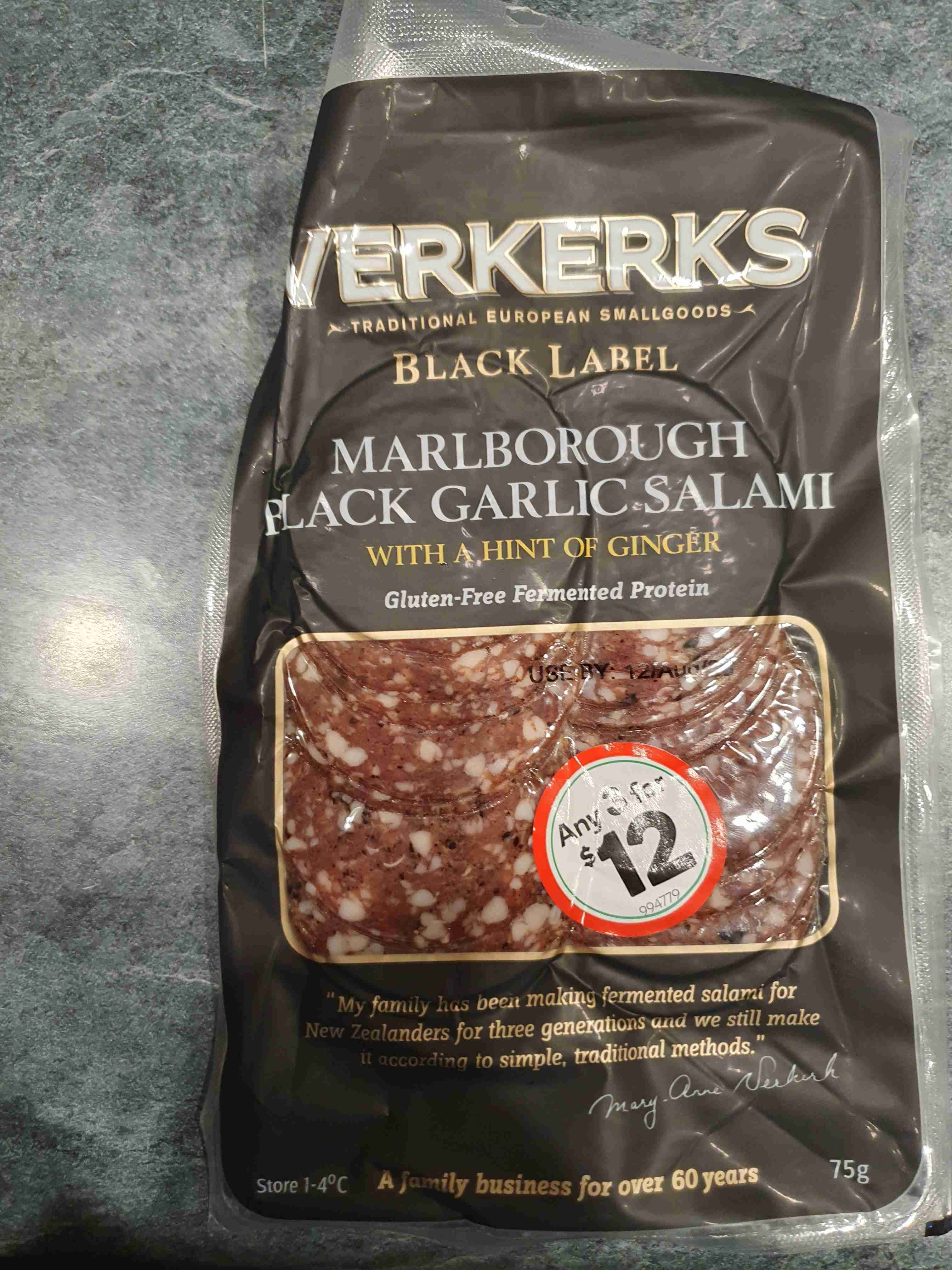 Black garlic salami