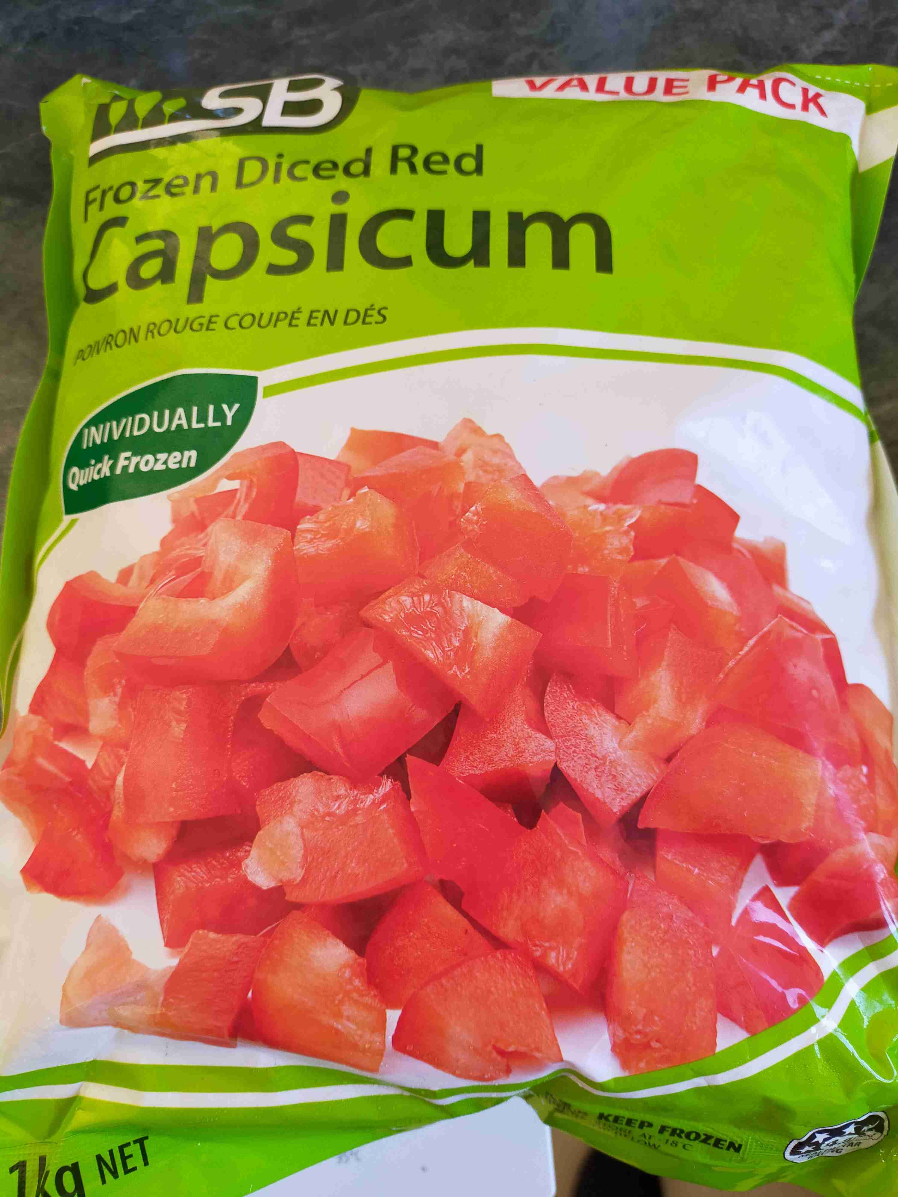 Diced red capsicum