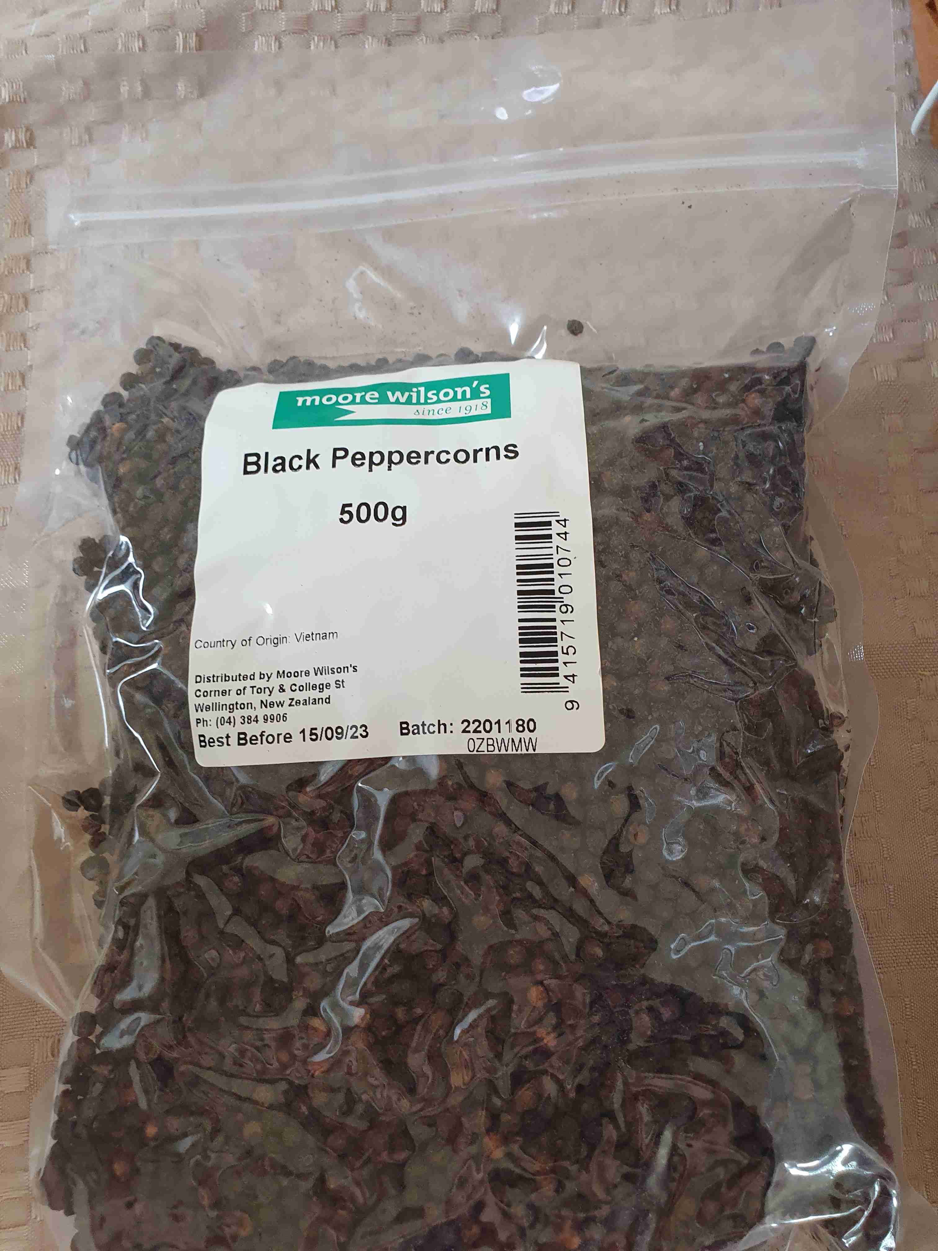 Black peppercorns