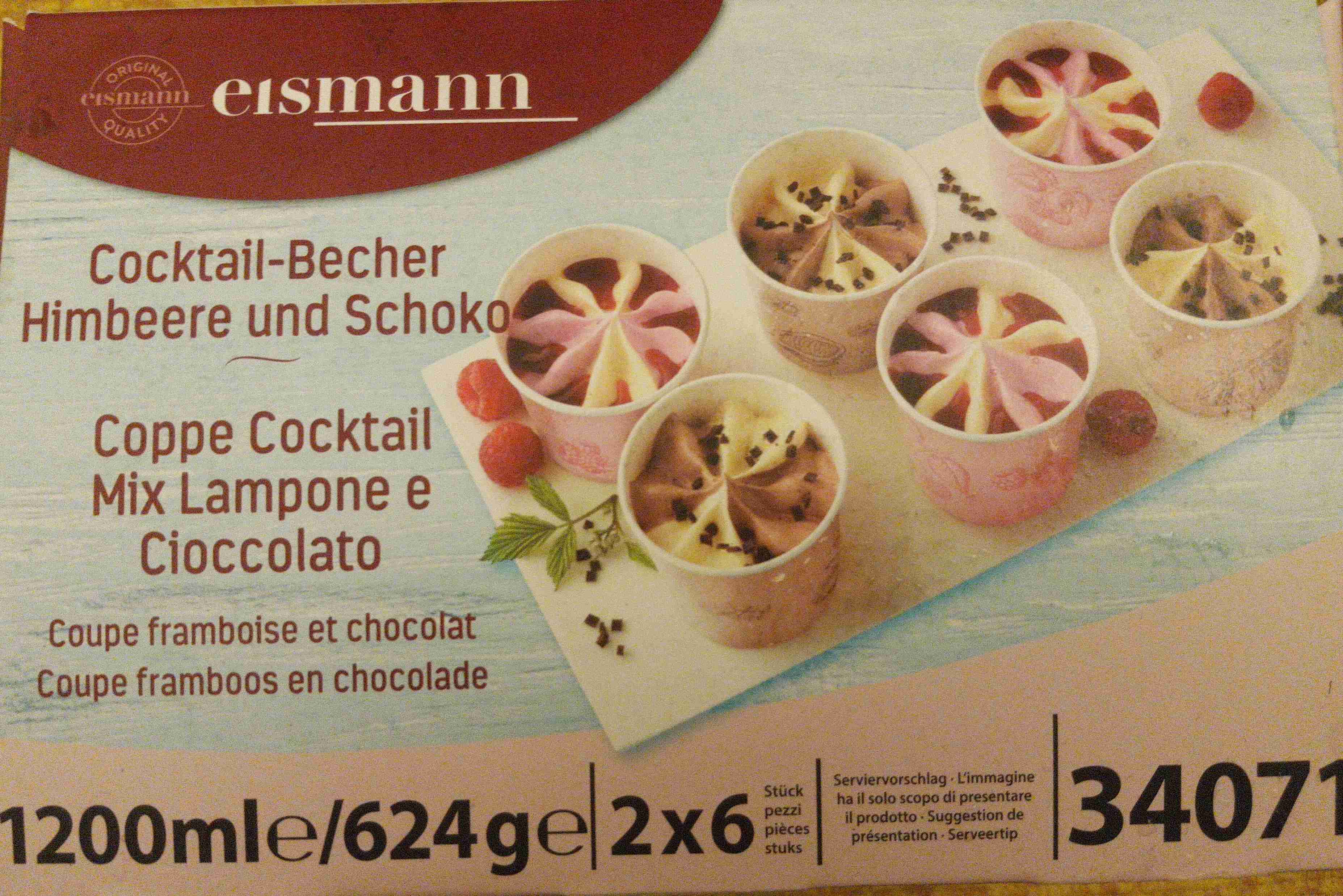 Cocktail-Becher Himbeere und Schoko
