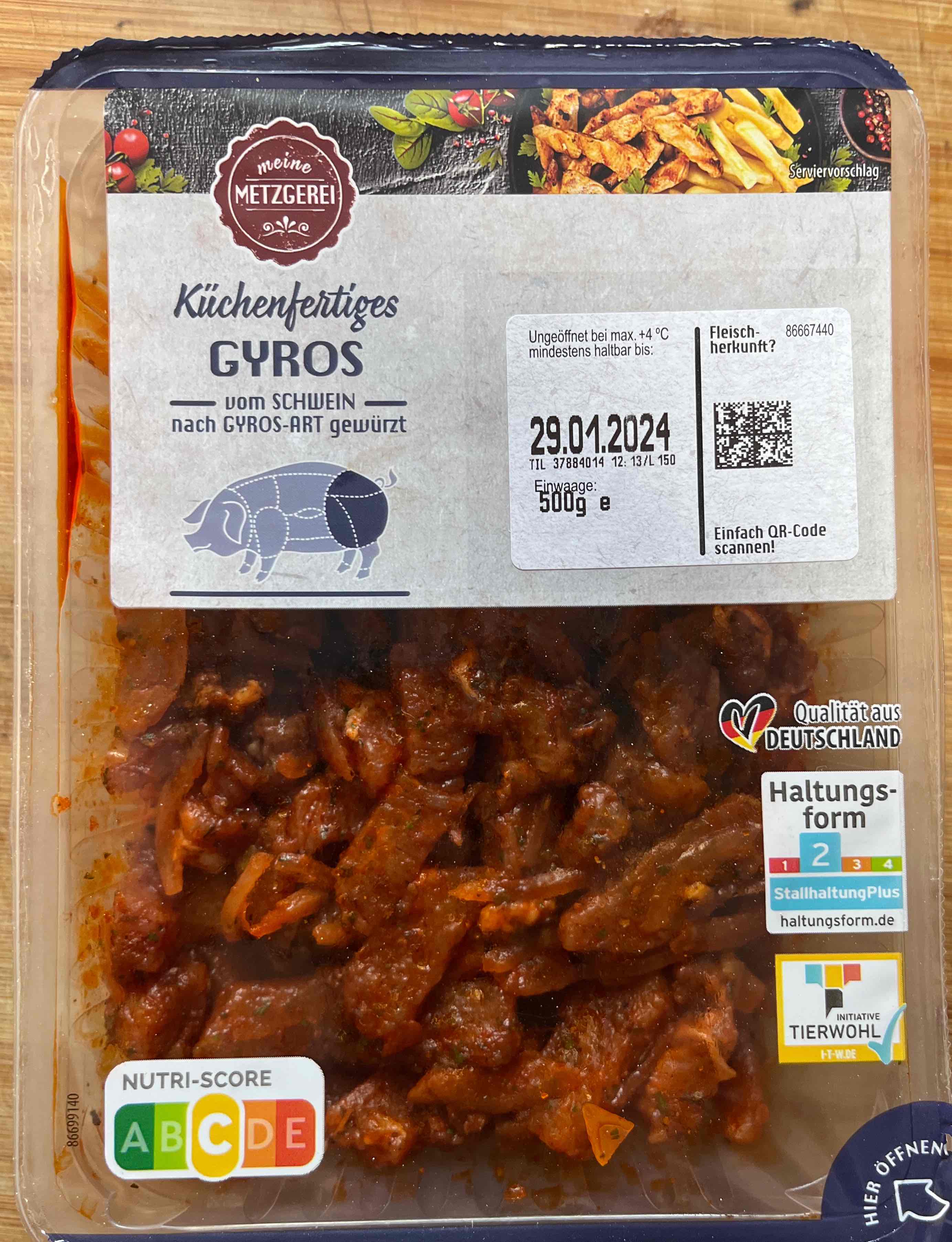 Küchenfertiges Gyros