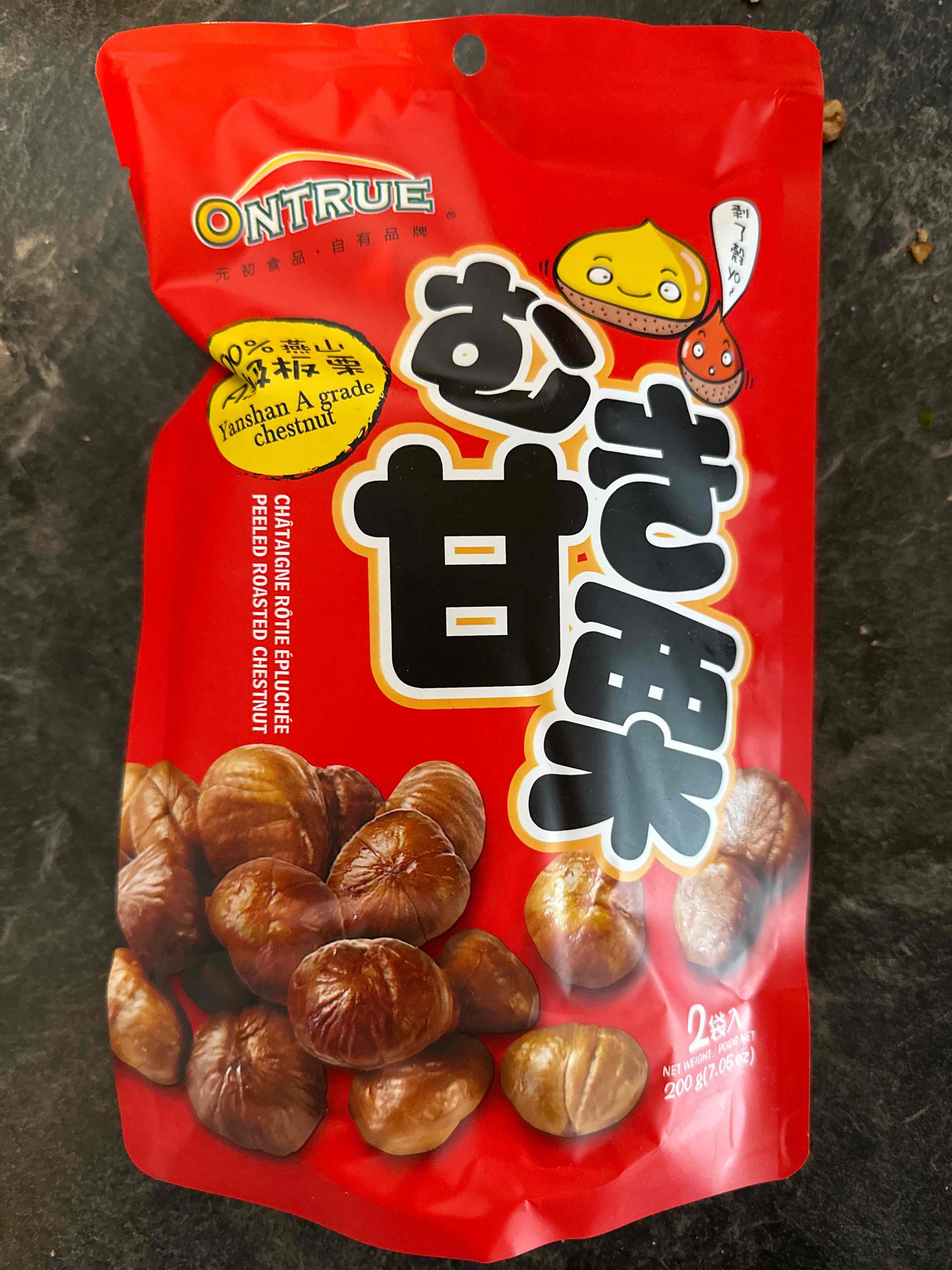 chinesische Kastanien geröstet, geschält