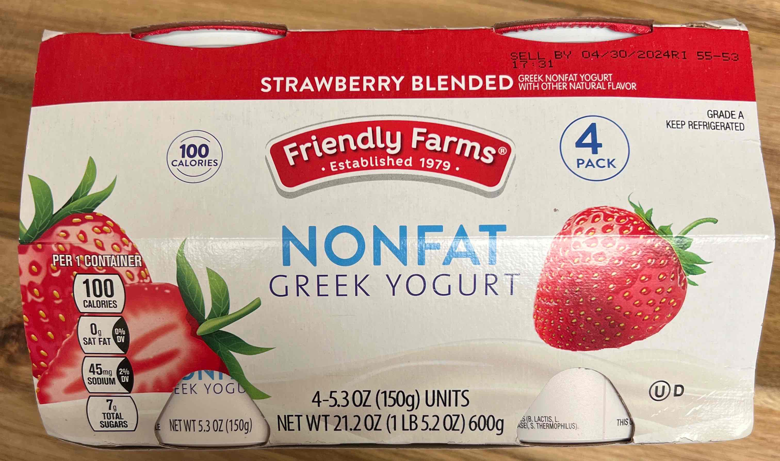 Strawberry Nonfat Greek Yogurt