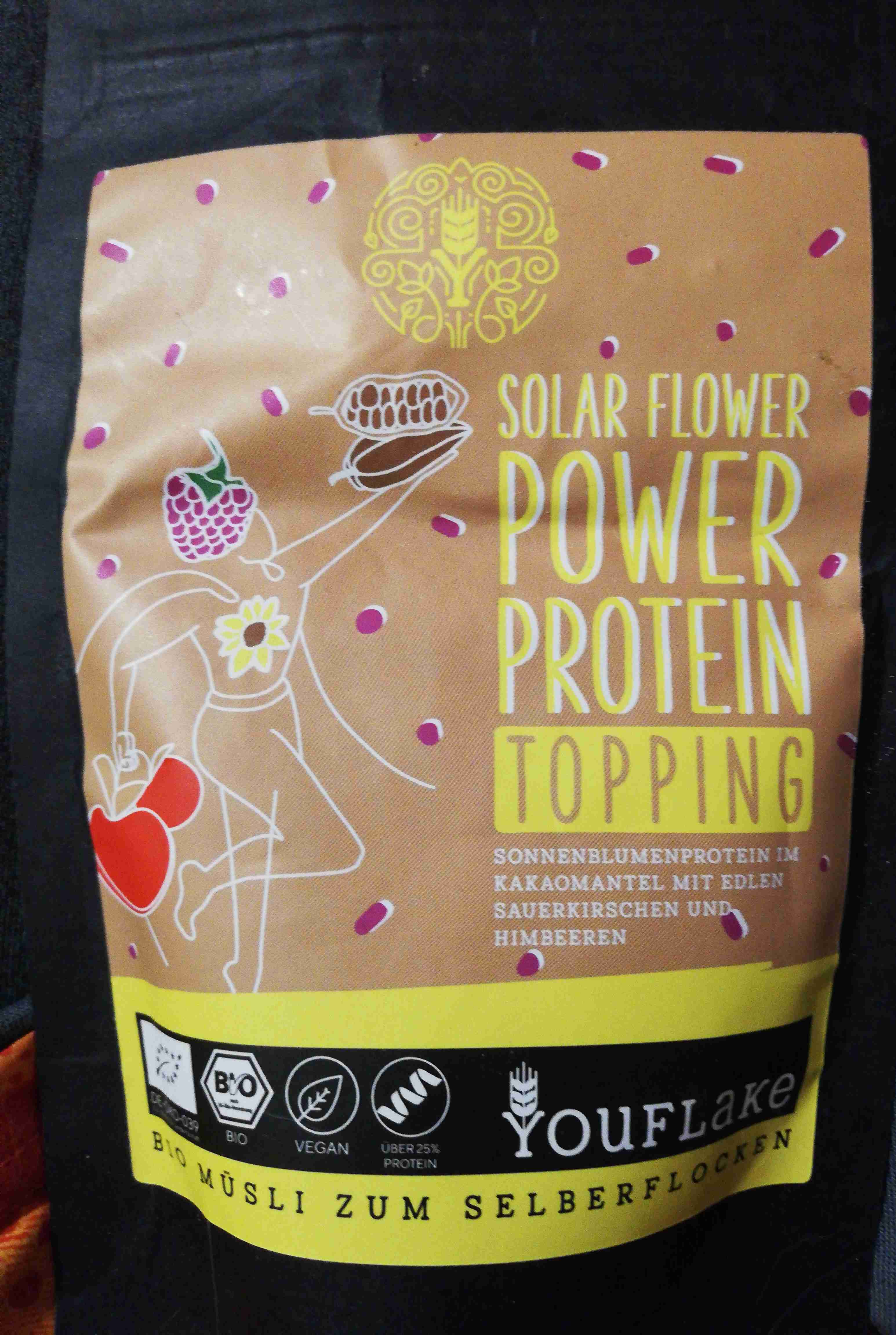 Solar flower power protein toping