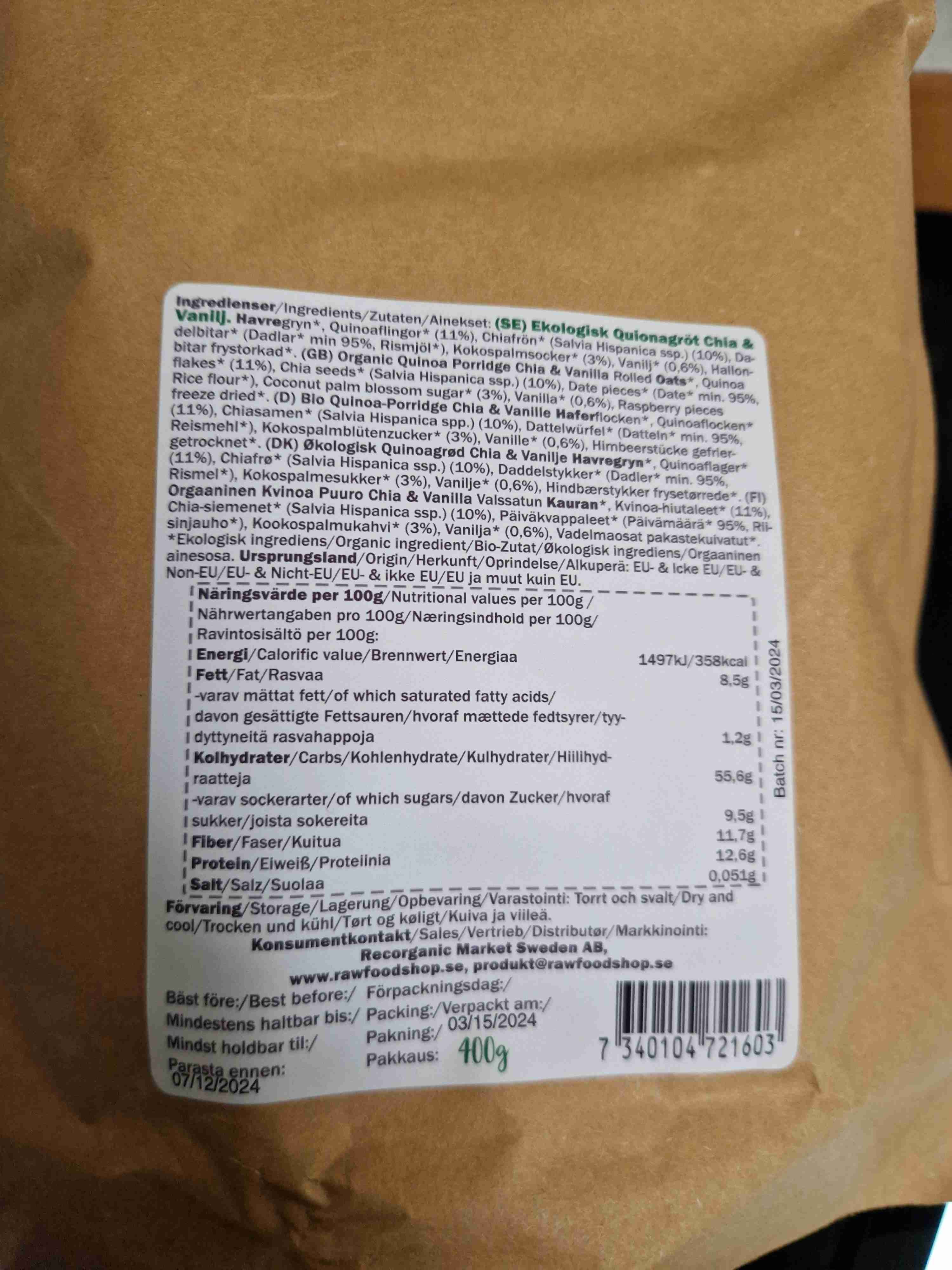 Quinoagröt chia & vanilj 