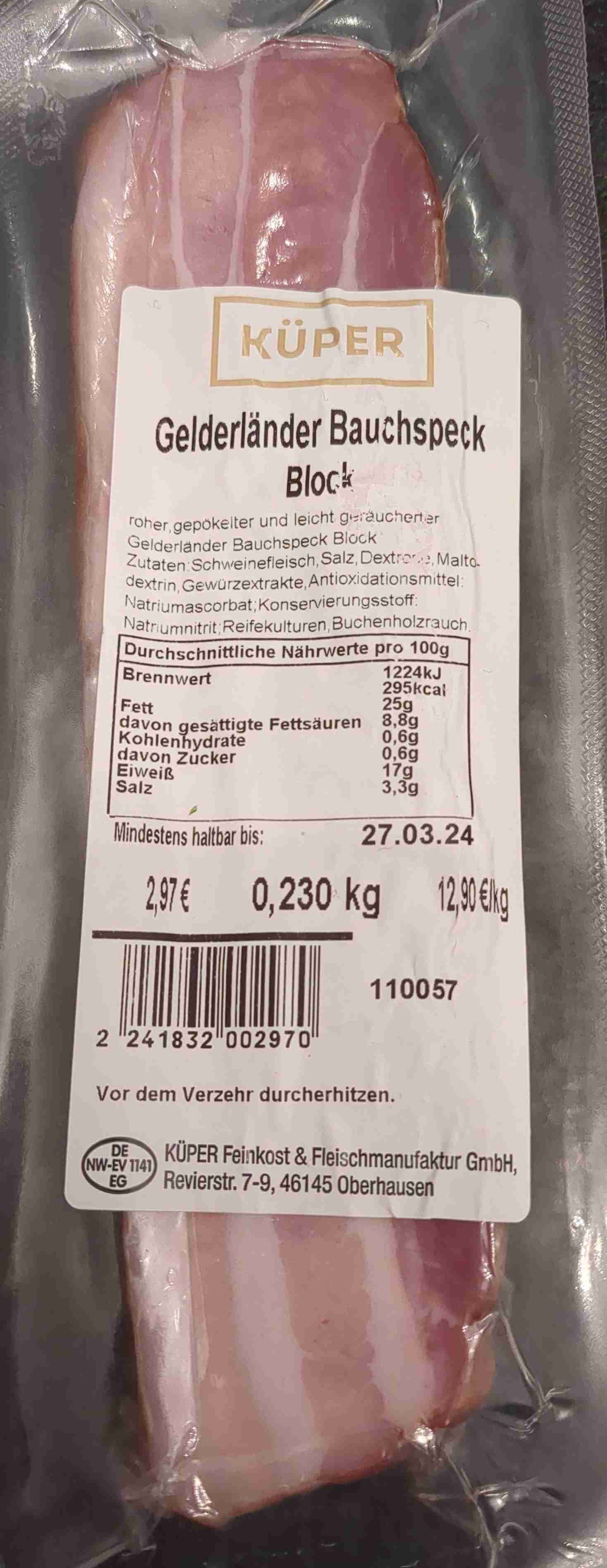 Bauchspeck geräuchert 