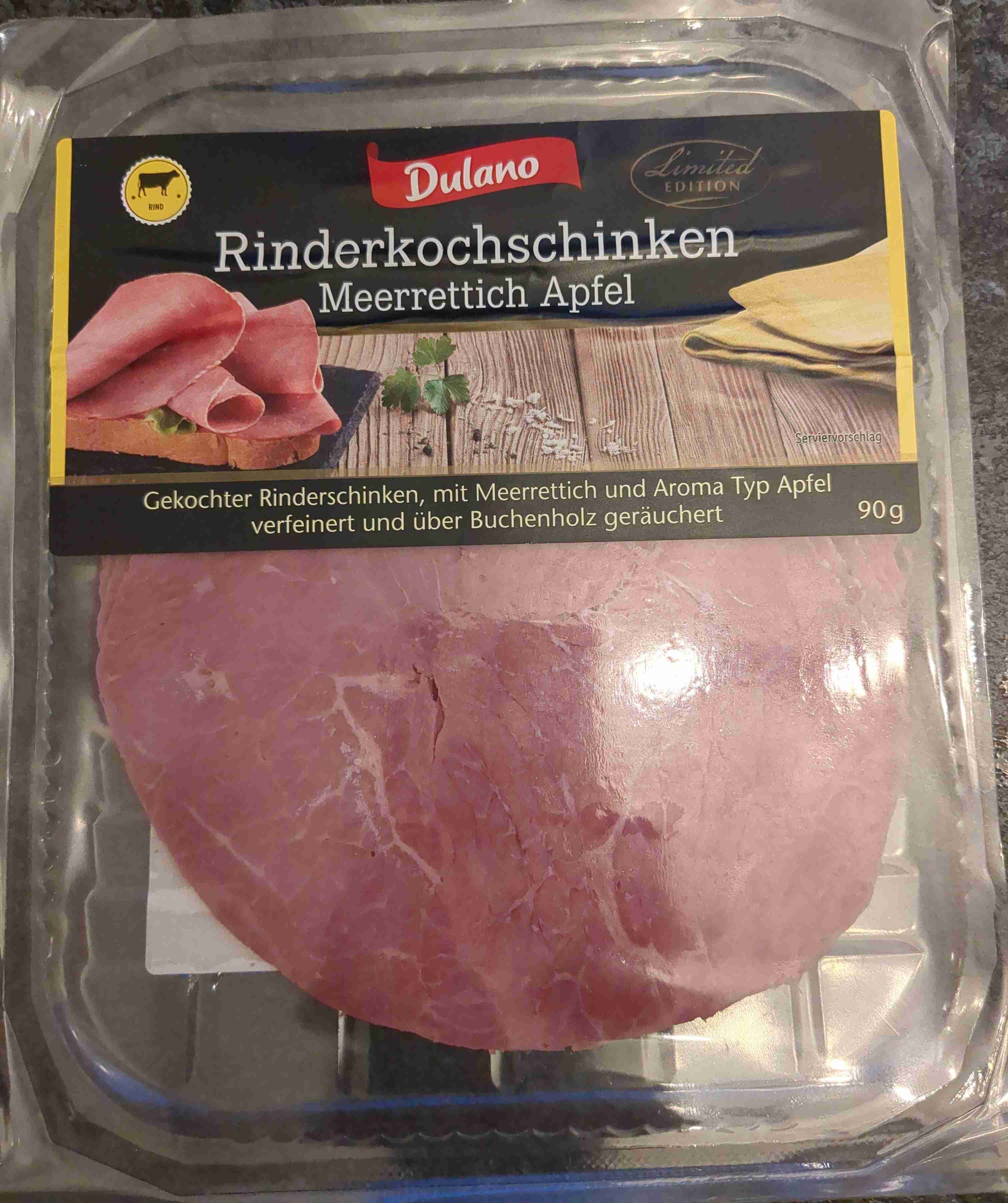 Rinderrohschinken Meerrettich Apfel 