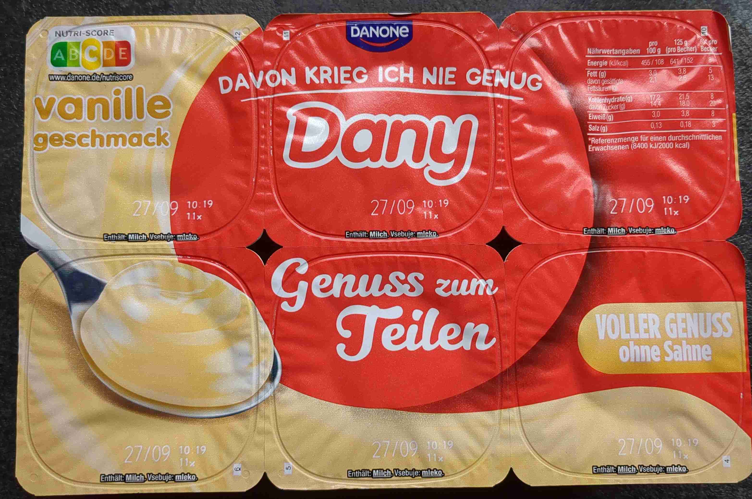 Dany ohne Sahne vanille
