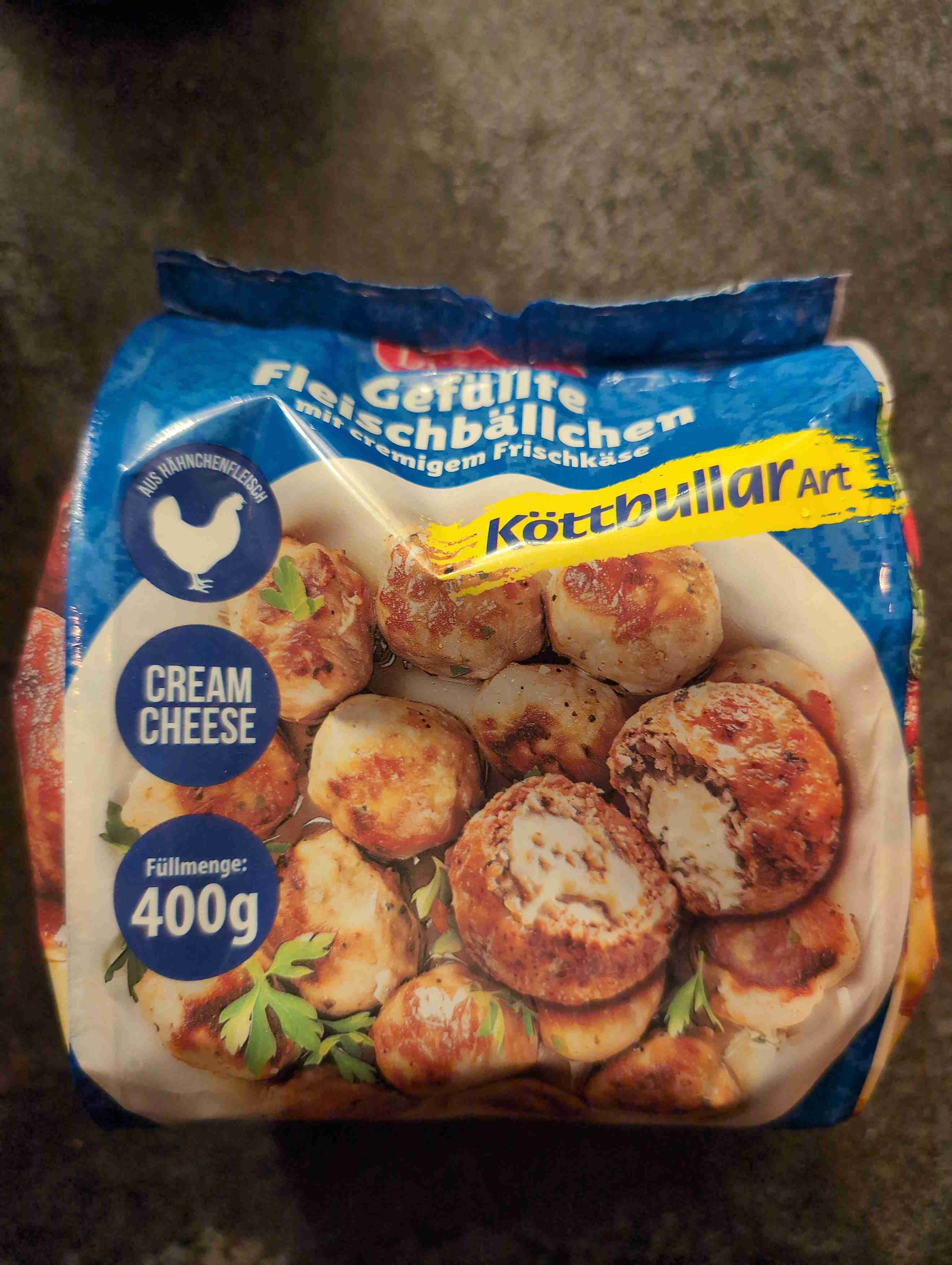Gefüllte Fleischbällchen mit cremigen Frischkäse