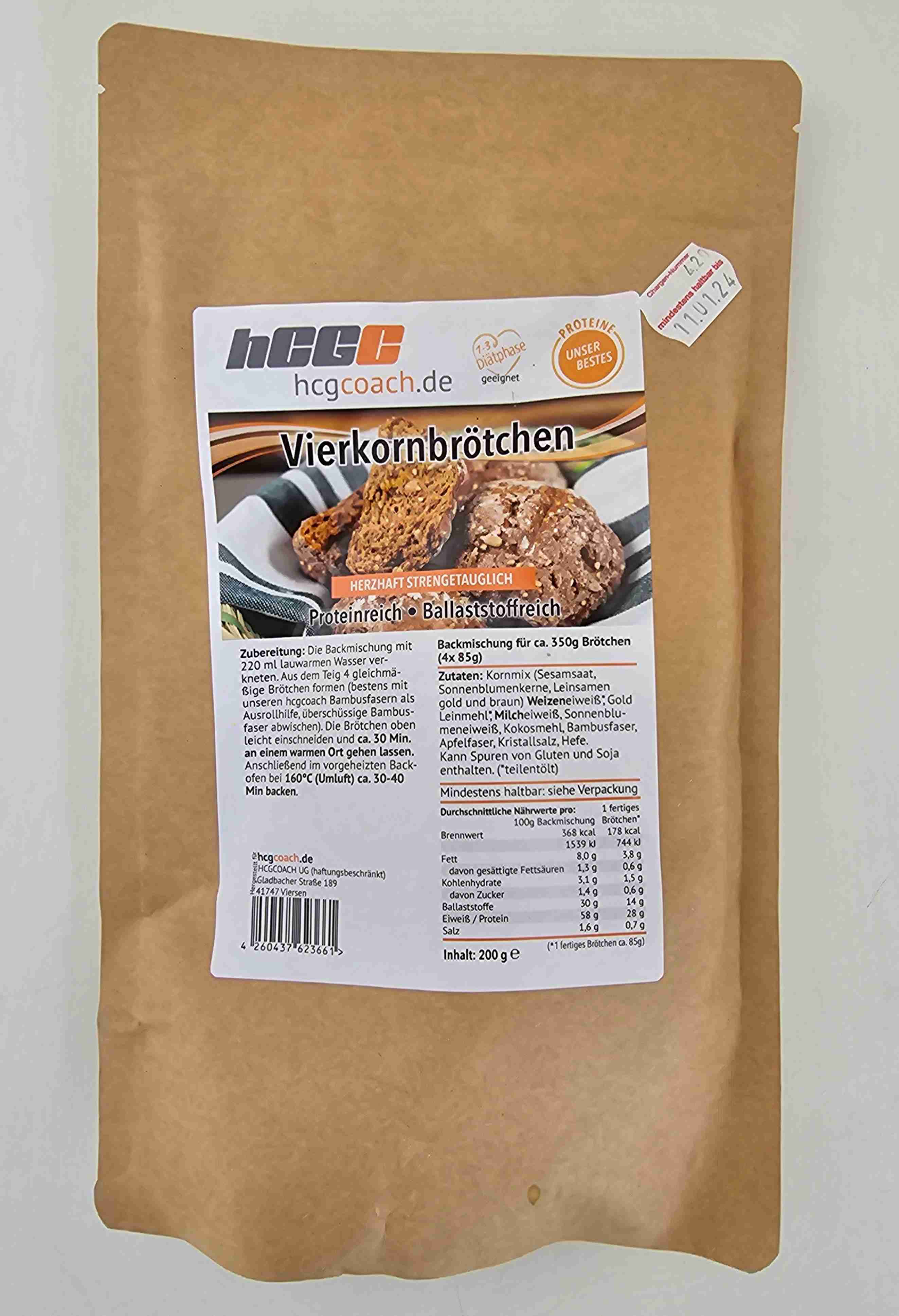Vierkornbrötchen Backmischung