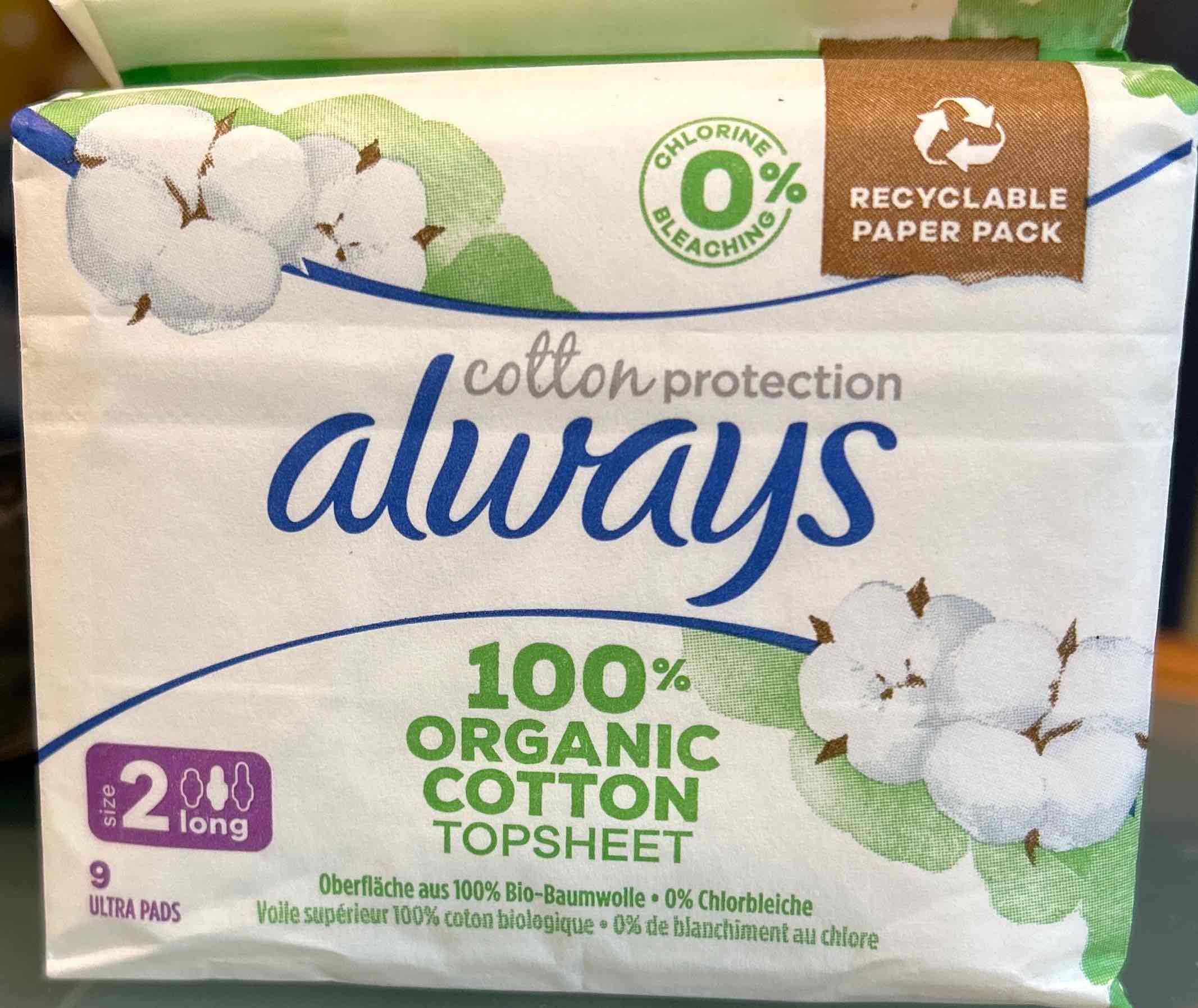 Cotton topsheet Binden size 2 long
