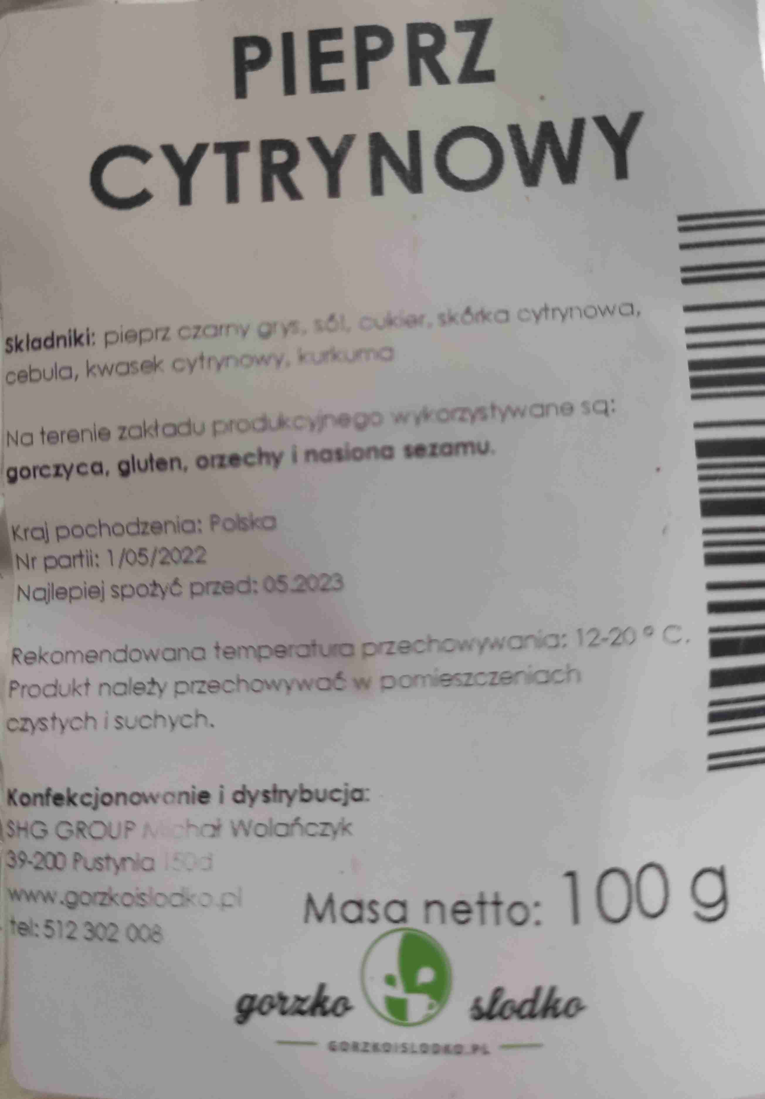 Pieprz cytrynowy 