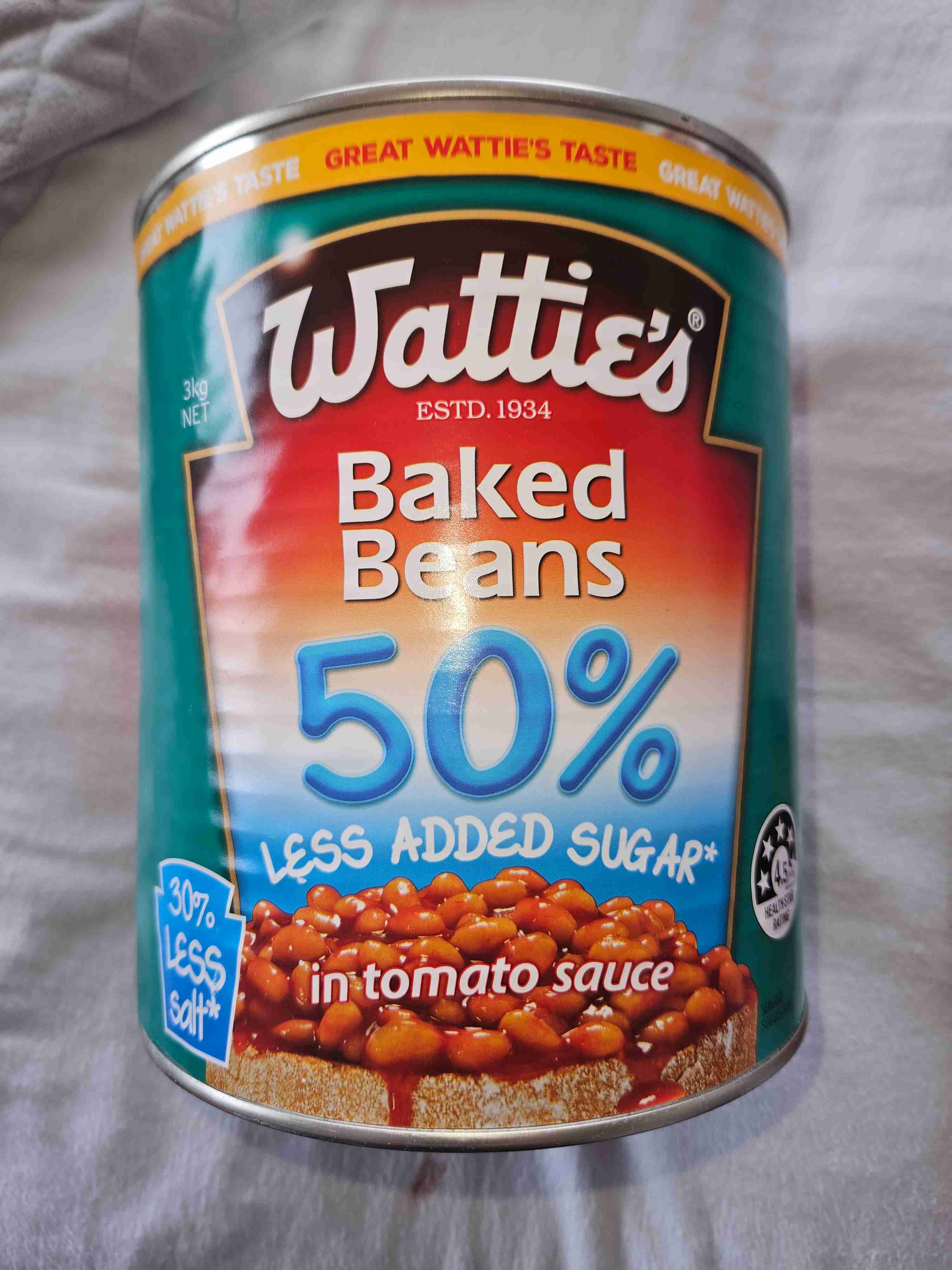 Baked beans 50% less sugar