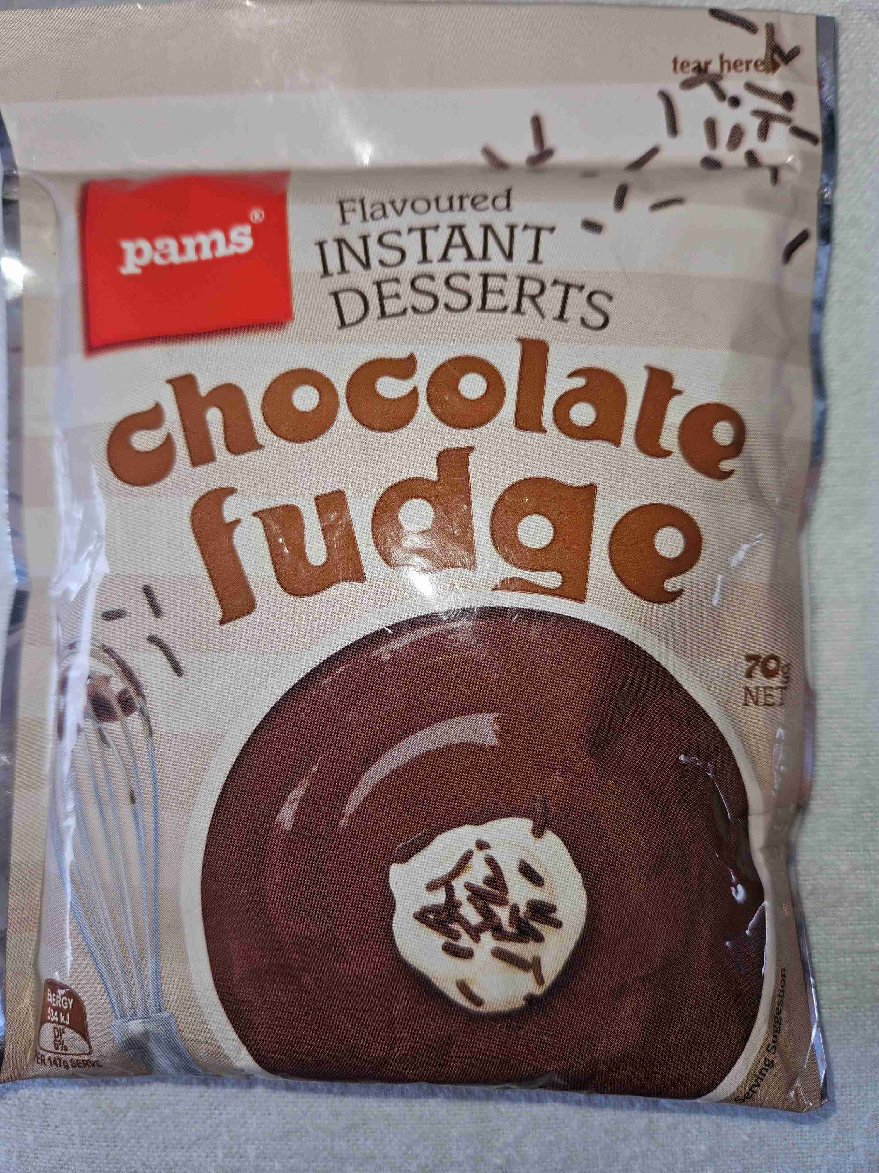 Chocolate fudge instant pudding