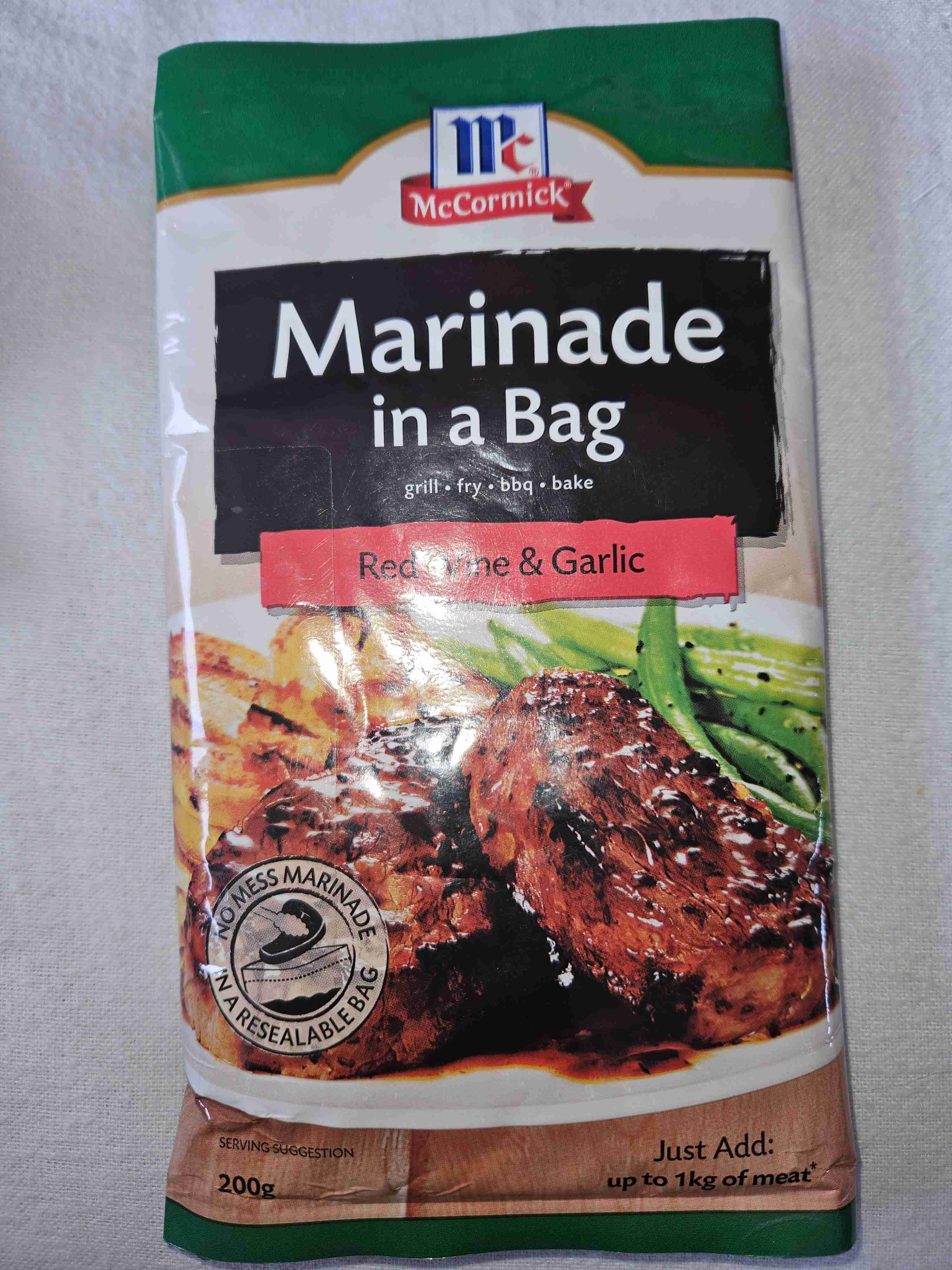 Red wine & garlic marinde in bag
