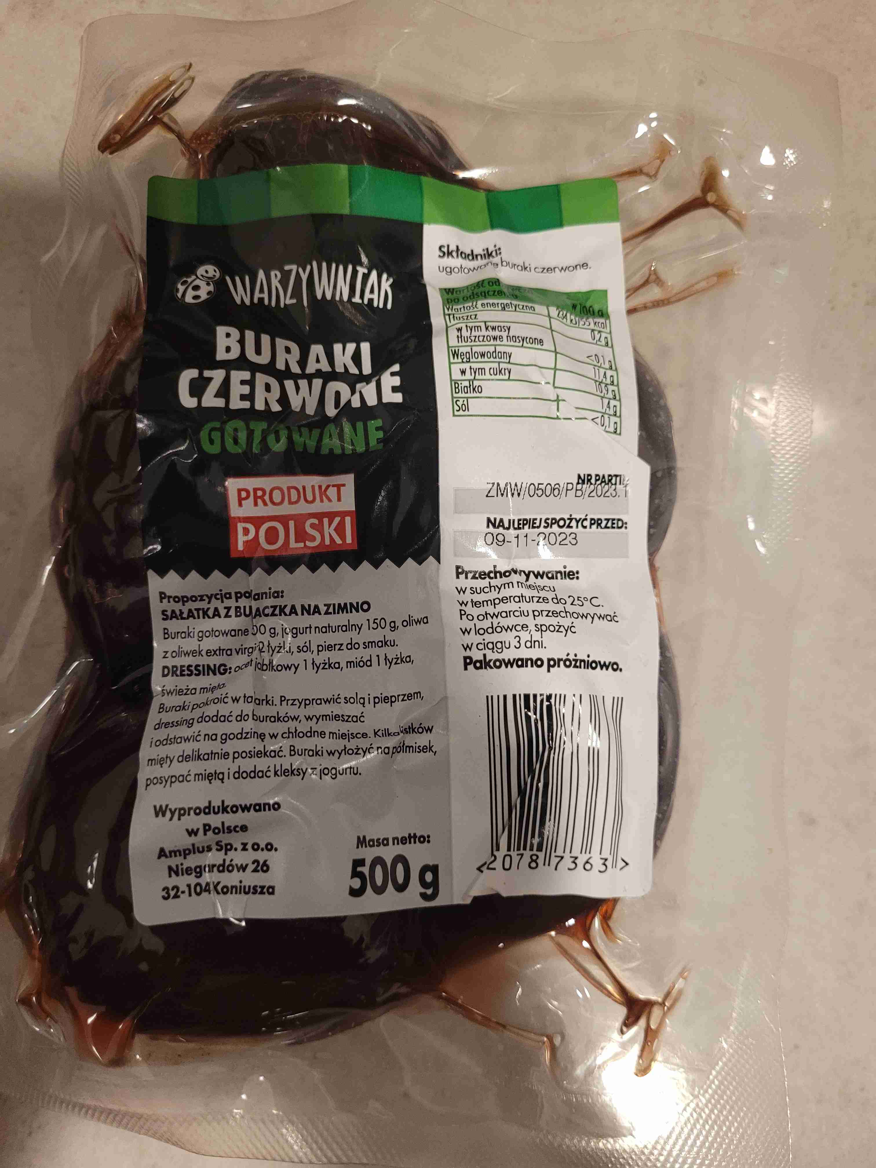 Buraki czerwone gotowane