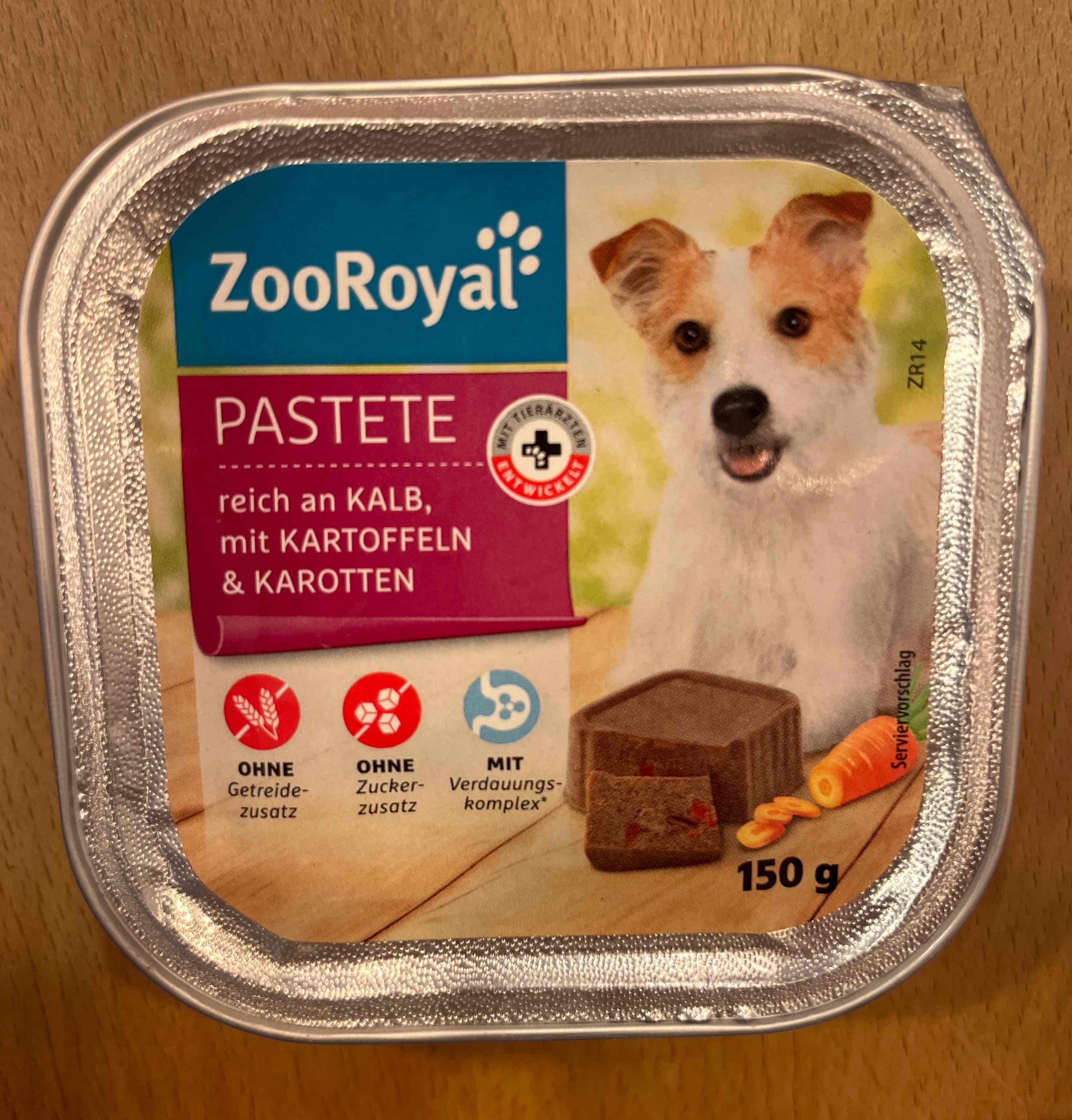 Hundefutter Patete Kalb mit Kartoffel und Karotten