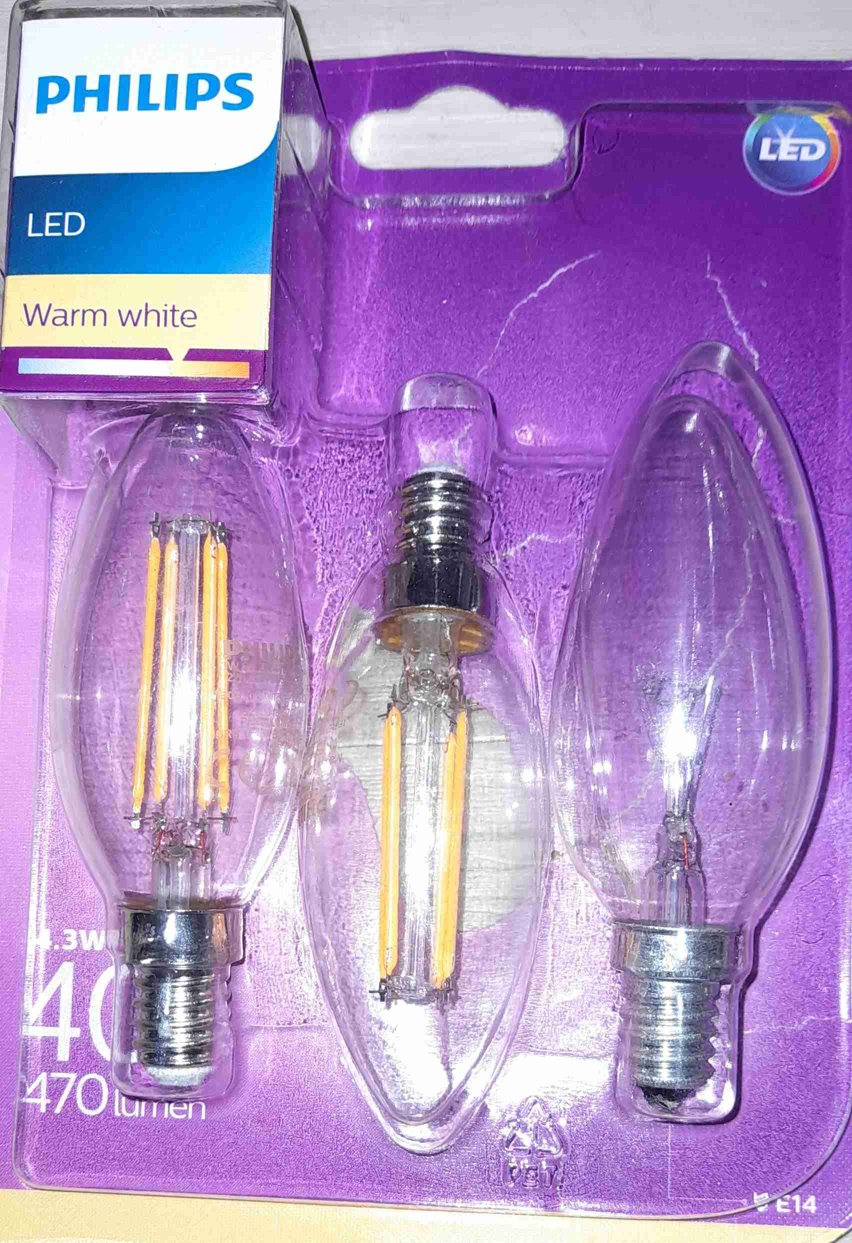 LED 4.3w/470 lm E14 warm white