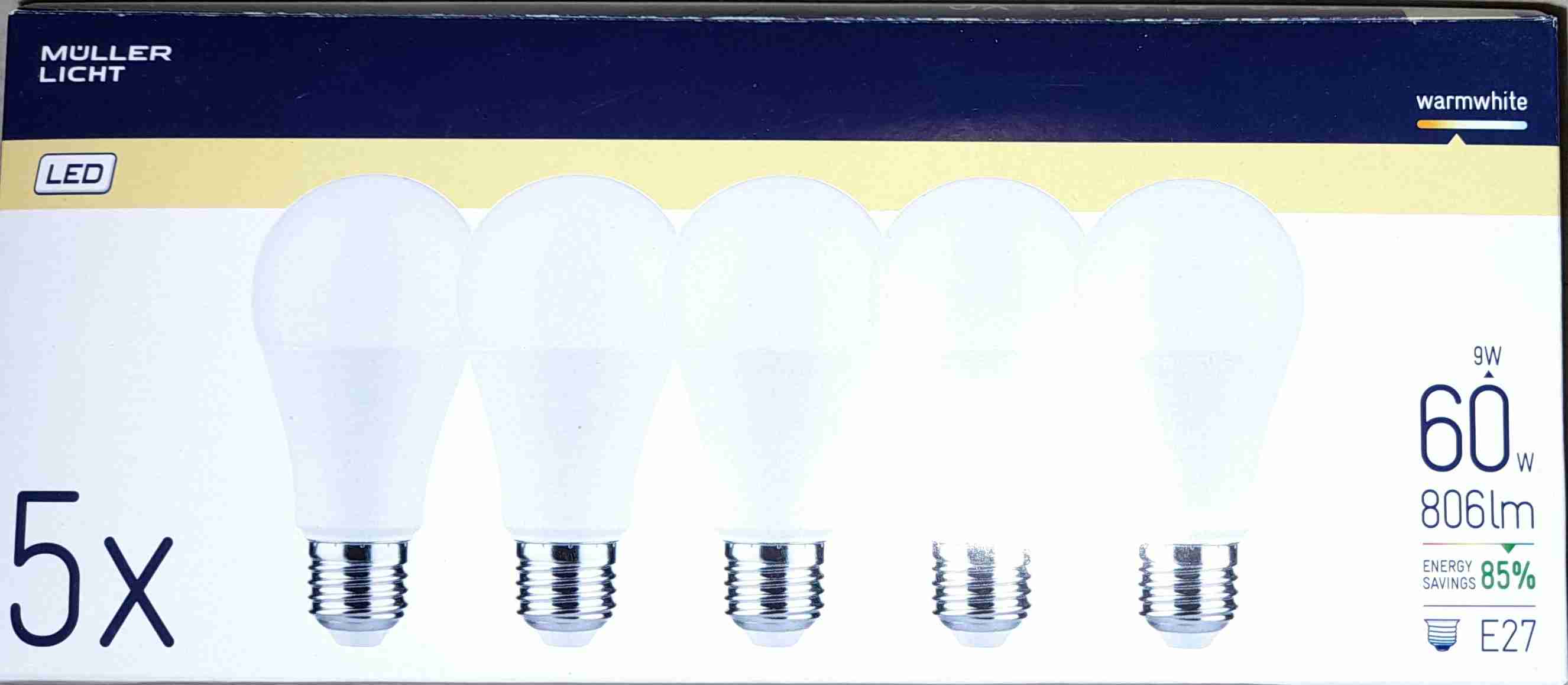 LED 9w/806 lm E27 warm white 